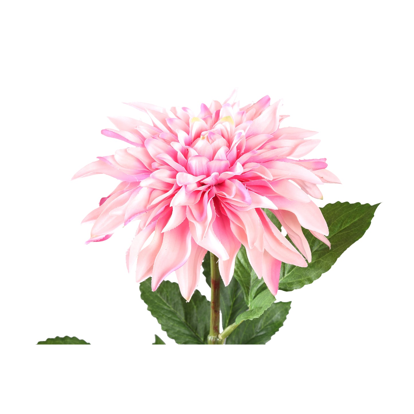 Dahlia Flower Lichtroze Spray Met Bladeren - Set van 12 70x28x19 cm
