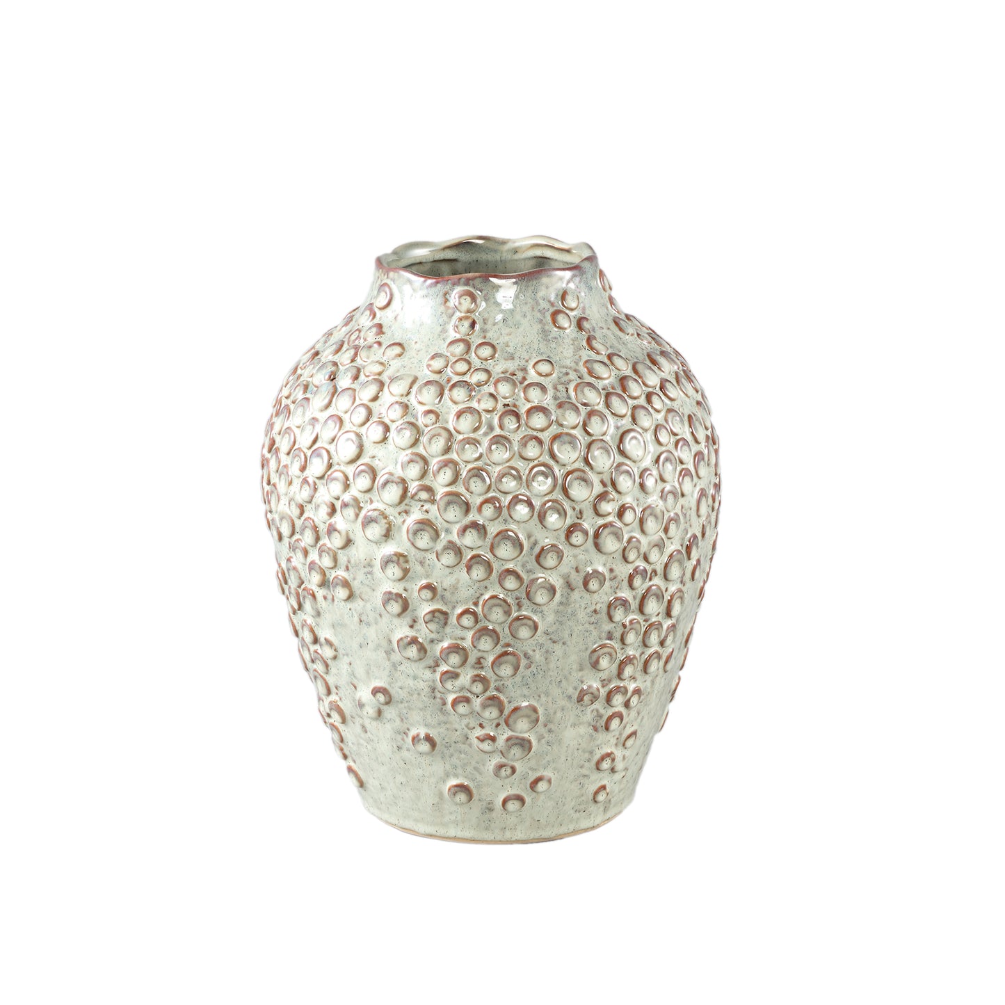 Avis Crème Keramische Pot Rond Set van 2 Stuks - 2 Sets 30x24x24 cm