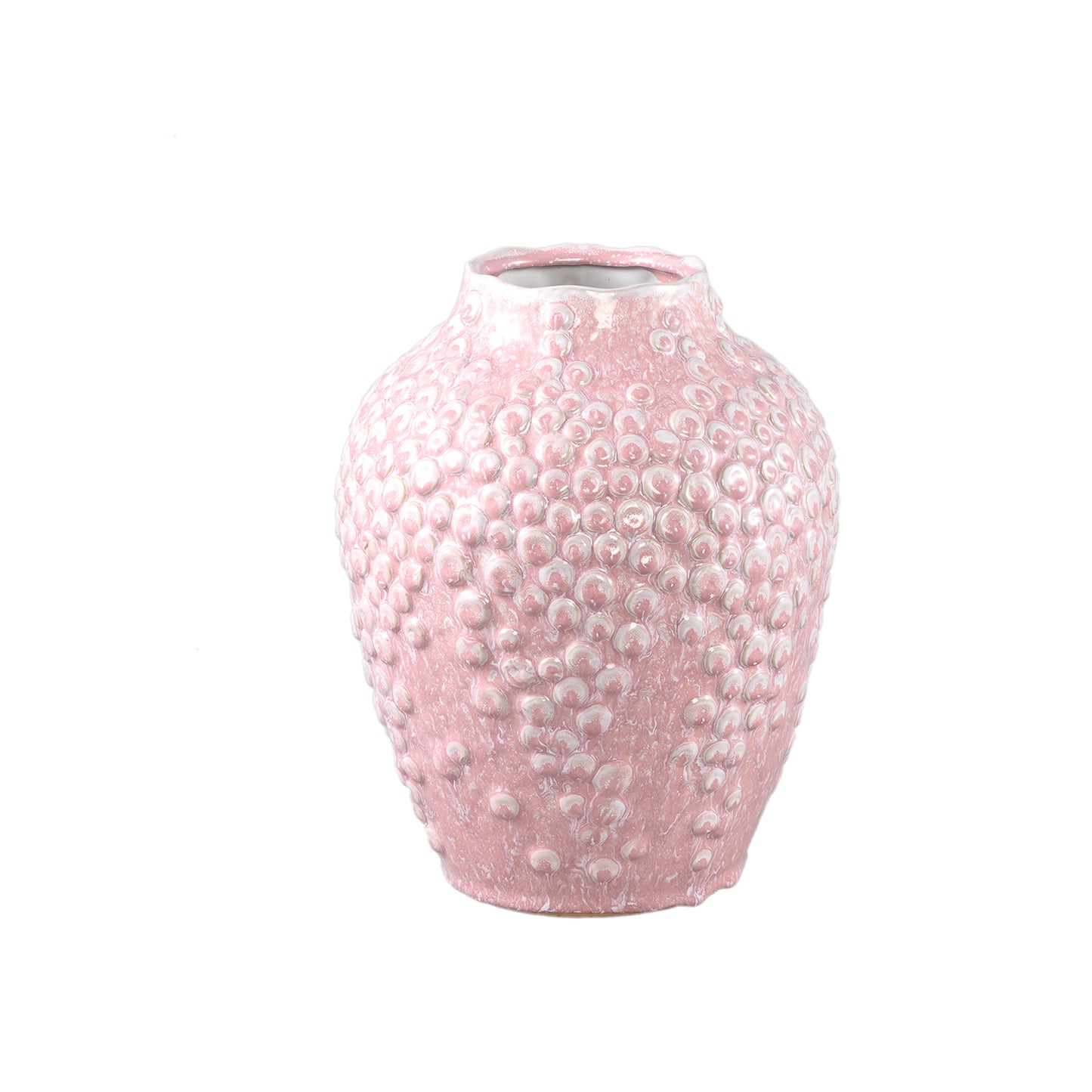 Avis Roze Keramische Pot Rond Set van 2 Stuks - 2 Sets 30x24x24 cm