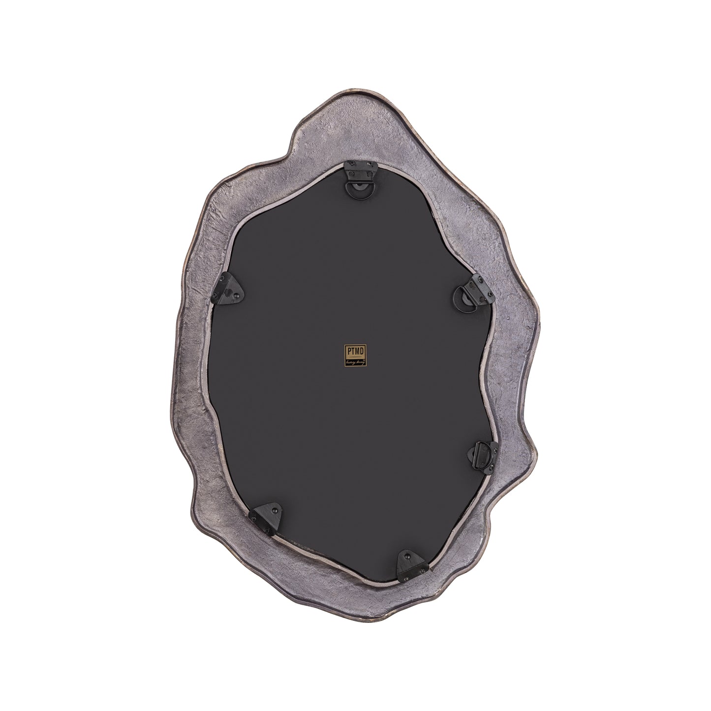 Morina Zwarte Aluminium Spiegel Organische Ovale Vorm 88x61x3 cm
