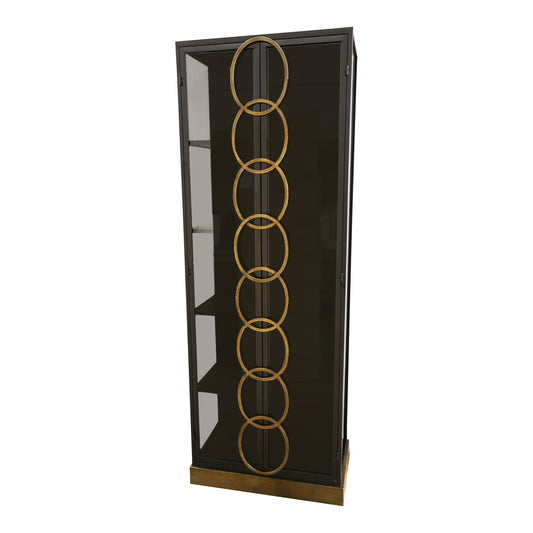 Riho Black Metal Cabinet High Smoky Glass Doors
