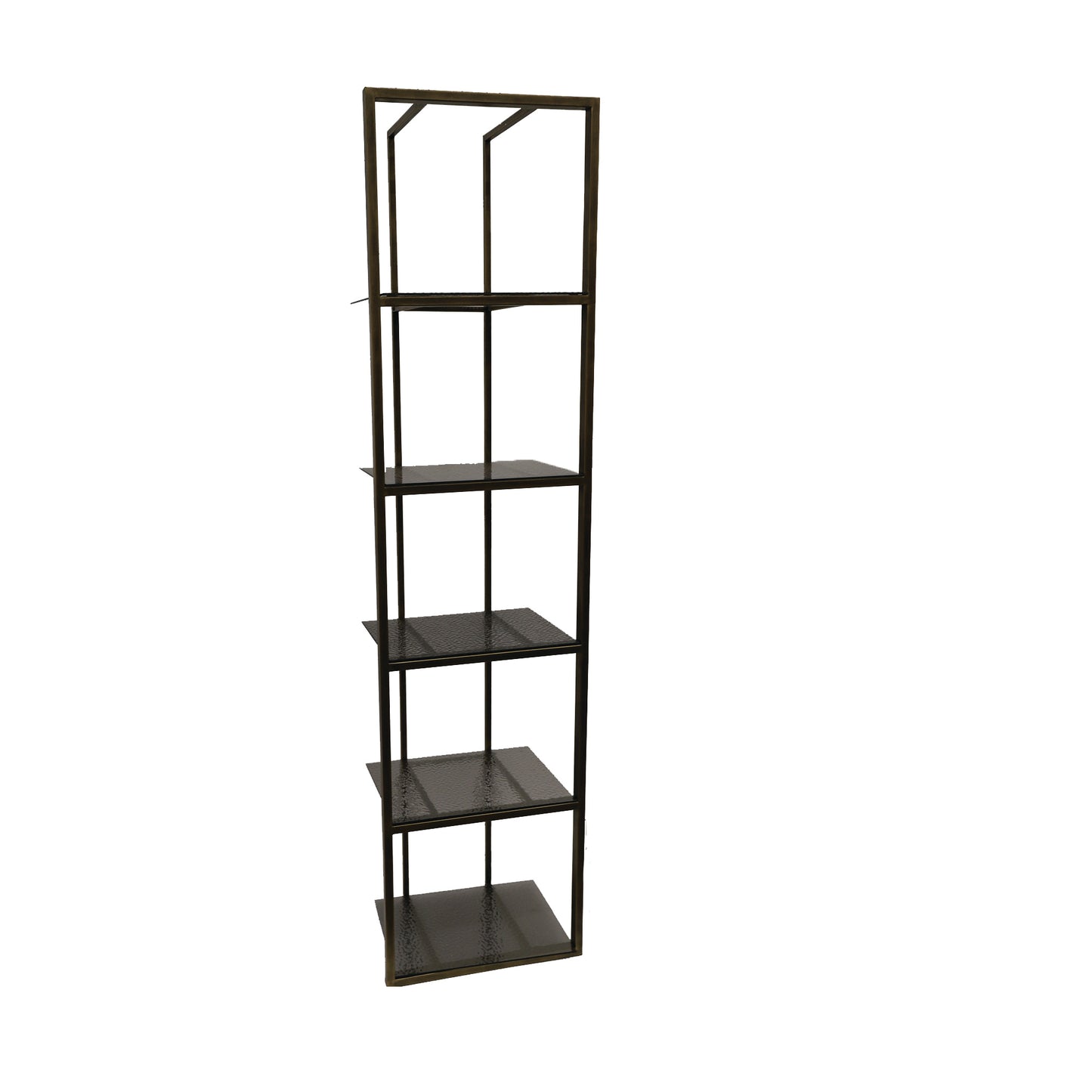 Ilya Gouden Metalen Kast Met Rookglas Planken 201x50x35 cm