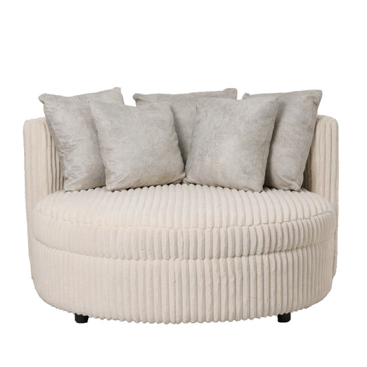 Fayen Taupe Fauteuil Ambience 2 Cream 5 Pillows