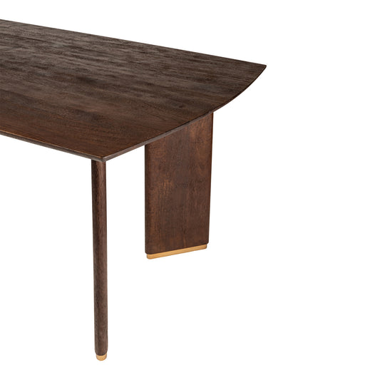 Liber Bruin Mangohout Eettafel 240cm Gouden Poot 77x240x100 cm