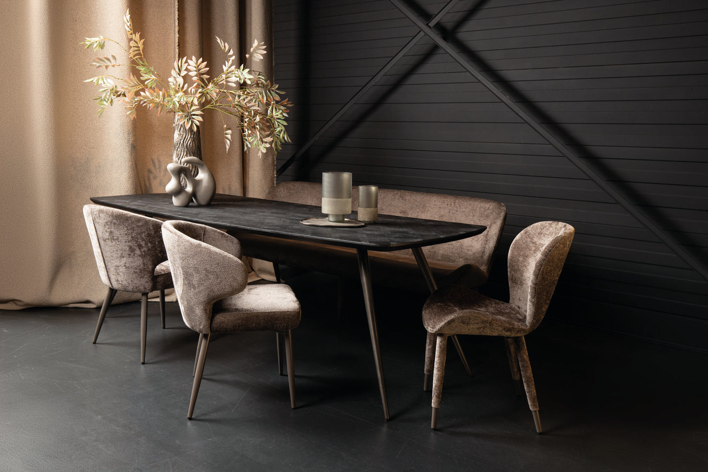 Ares Mocca Dining Chair Aphrodite 7 Clay Leg (set of 2)