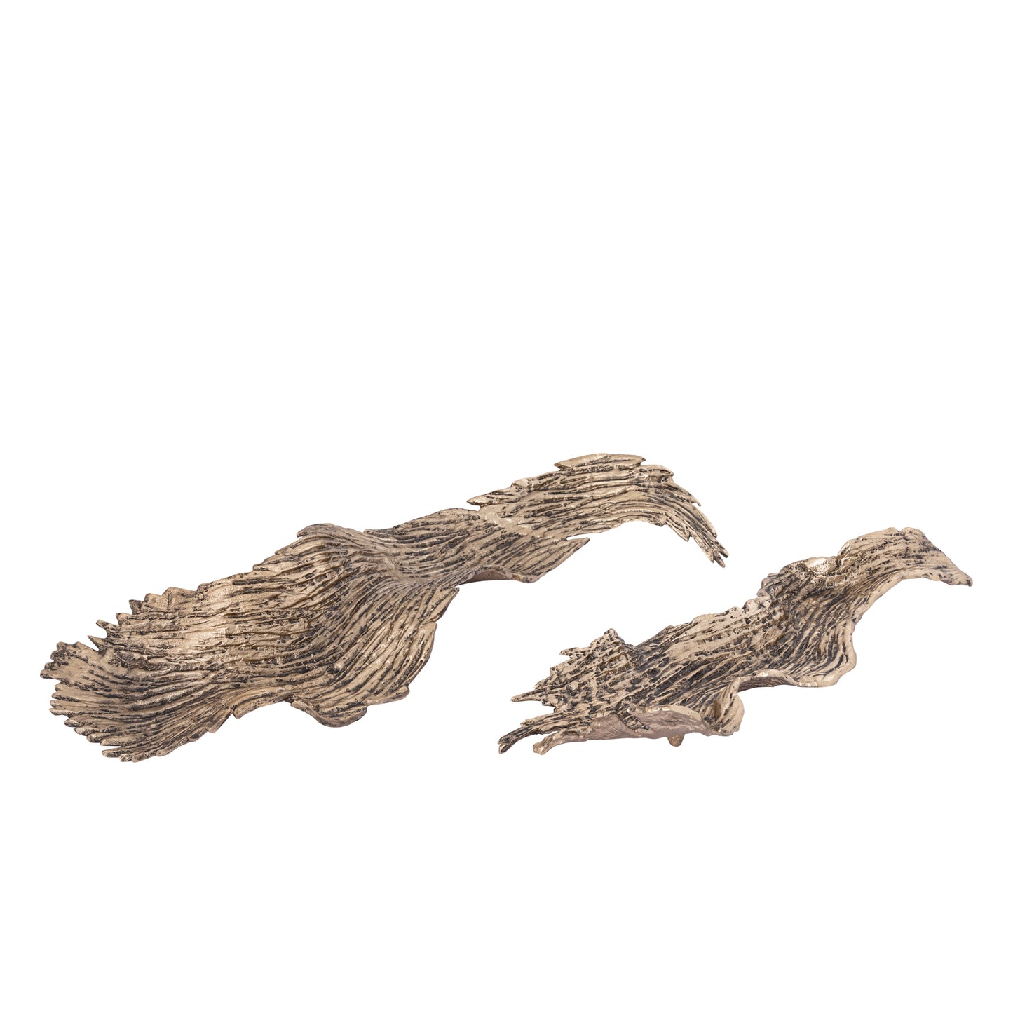 Aitana Gouden Aluminium Schaal Golvend Groot 10x66x18 cm