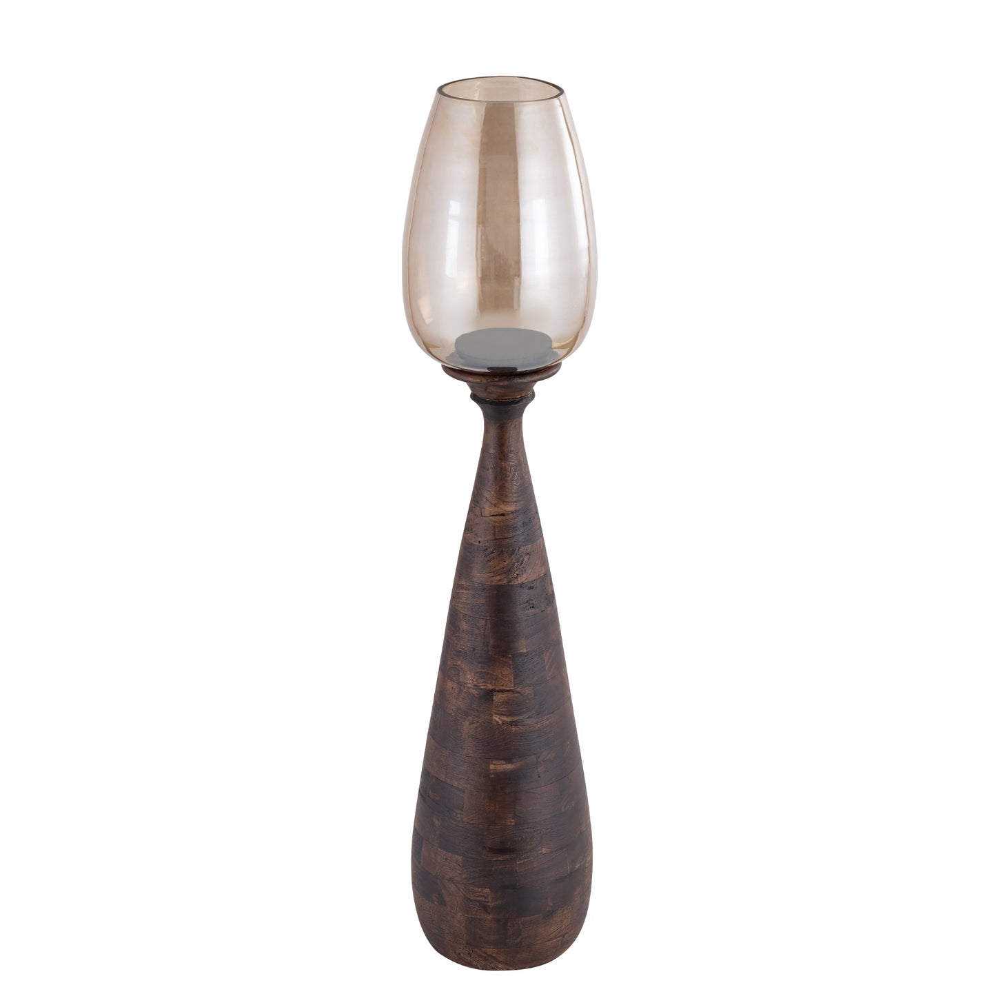 Midi Brown Mango Wood Stormlight Luster Glass M
