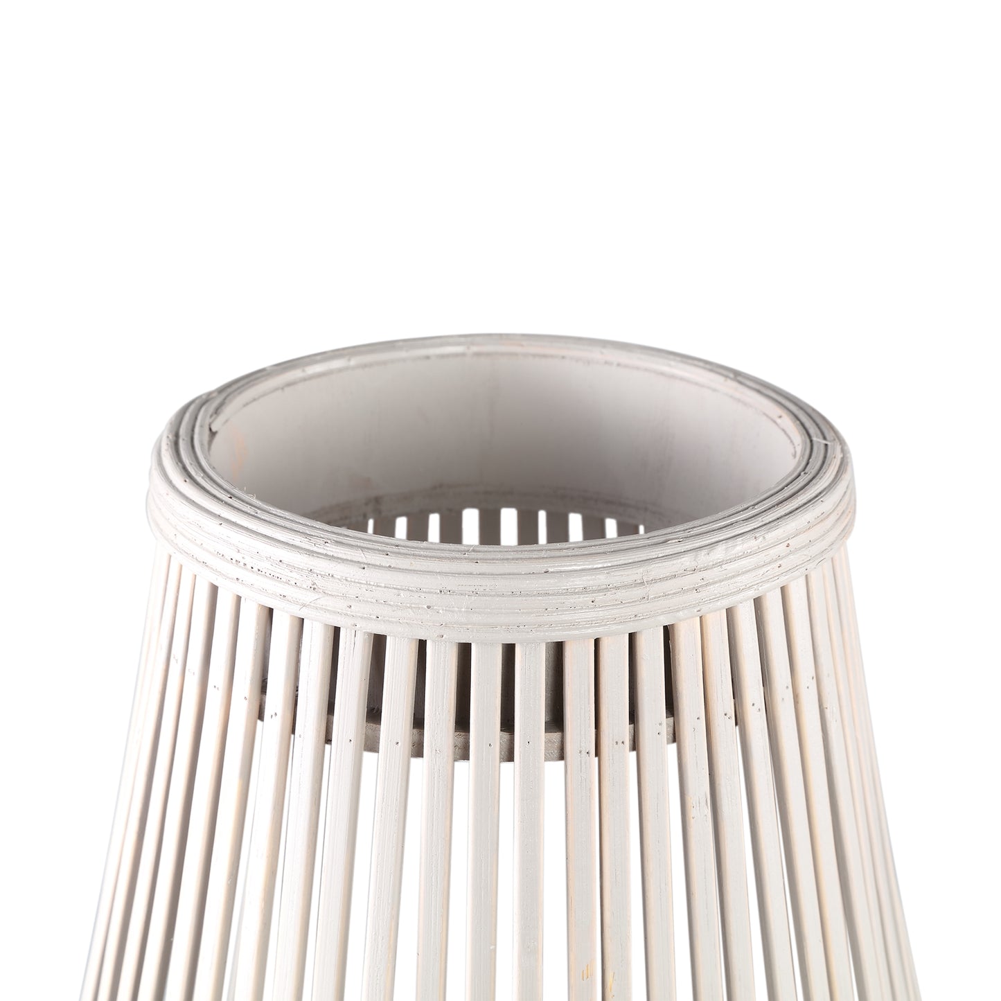 Lysia Zand Ronde Bamboe Lantaarn Met Glas Set Van 2 Stuks L - 2 Sets 68x35x35 cm