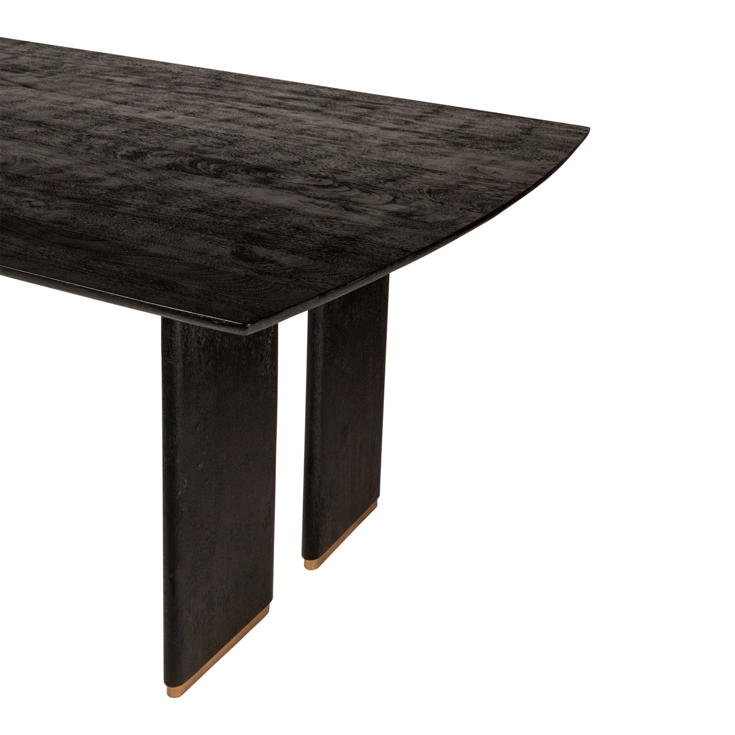Liber Zwarte Mangohout Eettafel 280cm Gouden Poten 77x280x110 cm