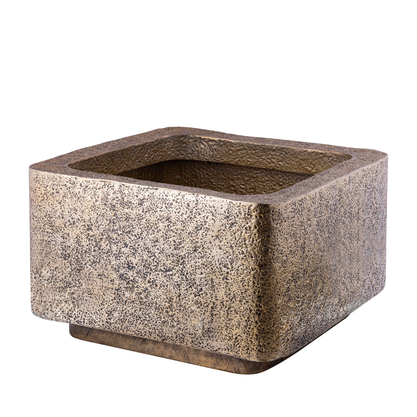 Indira Gouden Aluminium Pot Laag Vierkant Set van 2 46x73x73 cm
