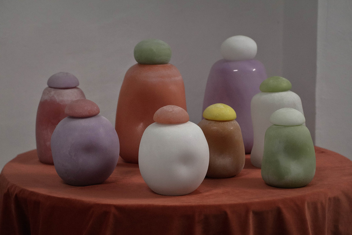 Karlie White Matte Glass Bulb Vase Green Top