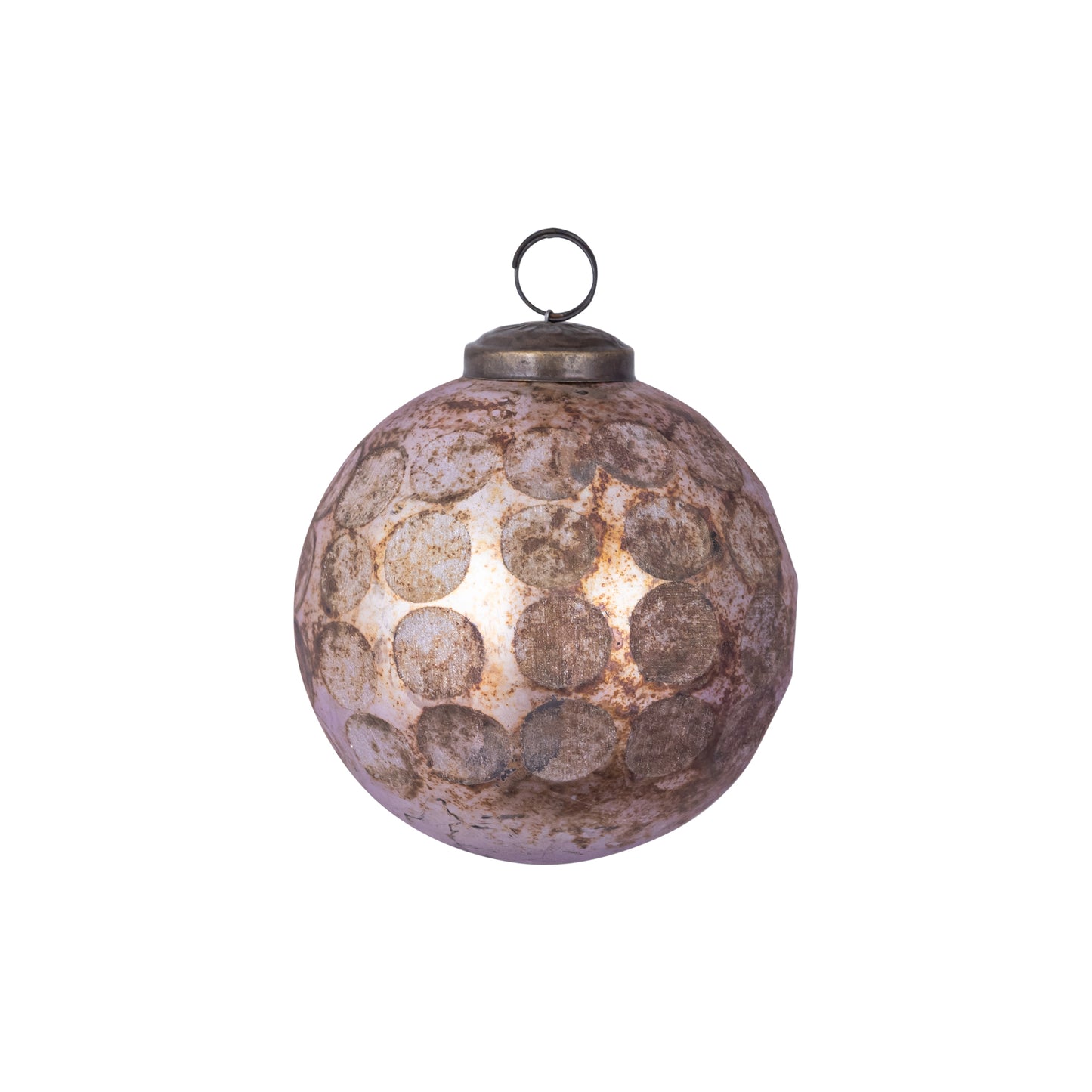 Tamarrah Koperen Glazen Kerstbal Bolpatroon S - Set van 12 10x10x10 cm