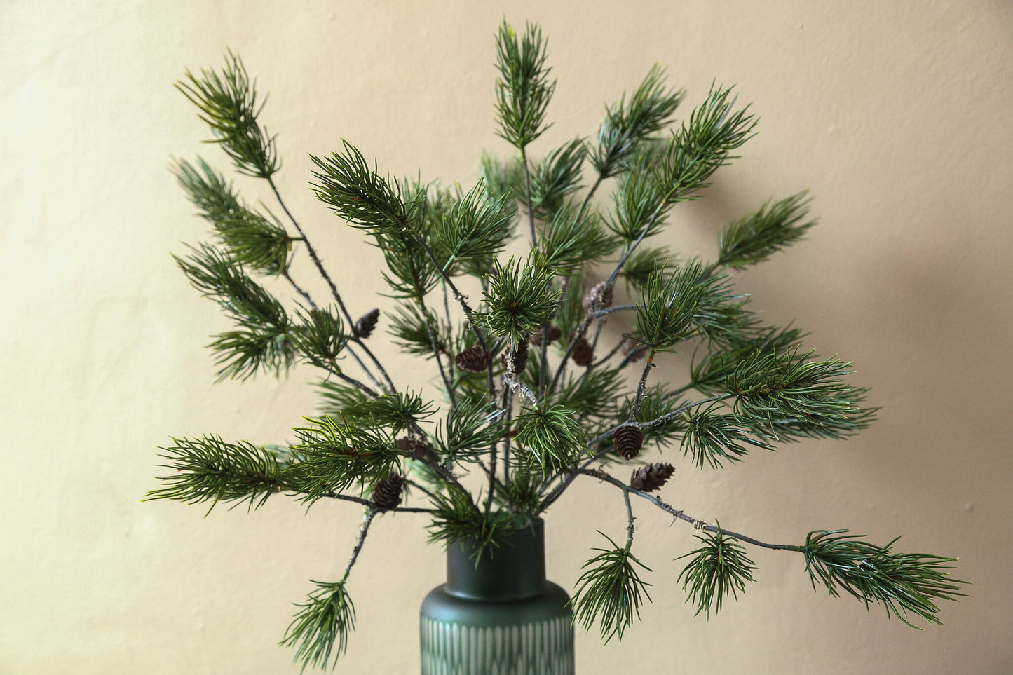Twig Plant Groene Dennen Spray Met Dennenappels - Set van 12 95x43x32 cm