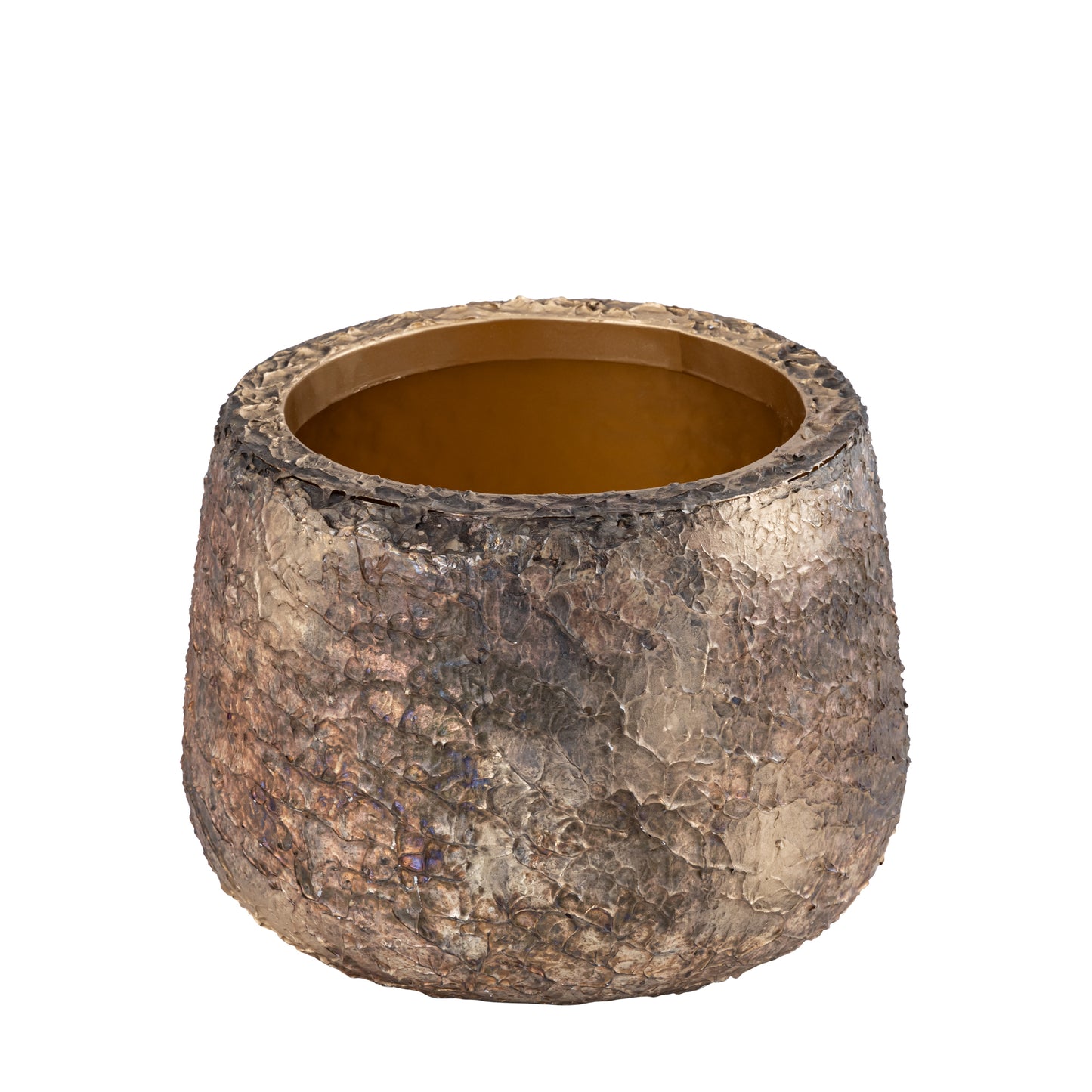Simona Gouden Antieke Ijzeren Pot Laag M - Set van 2 - 2 Sets 22x31x31 cm