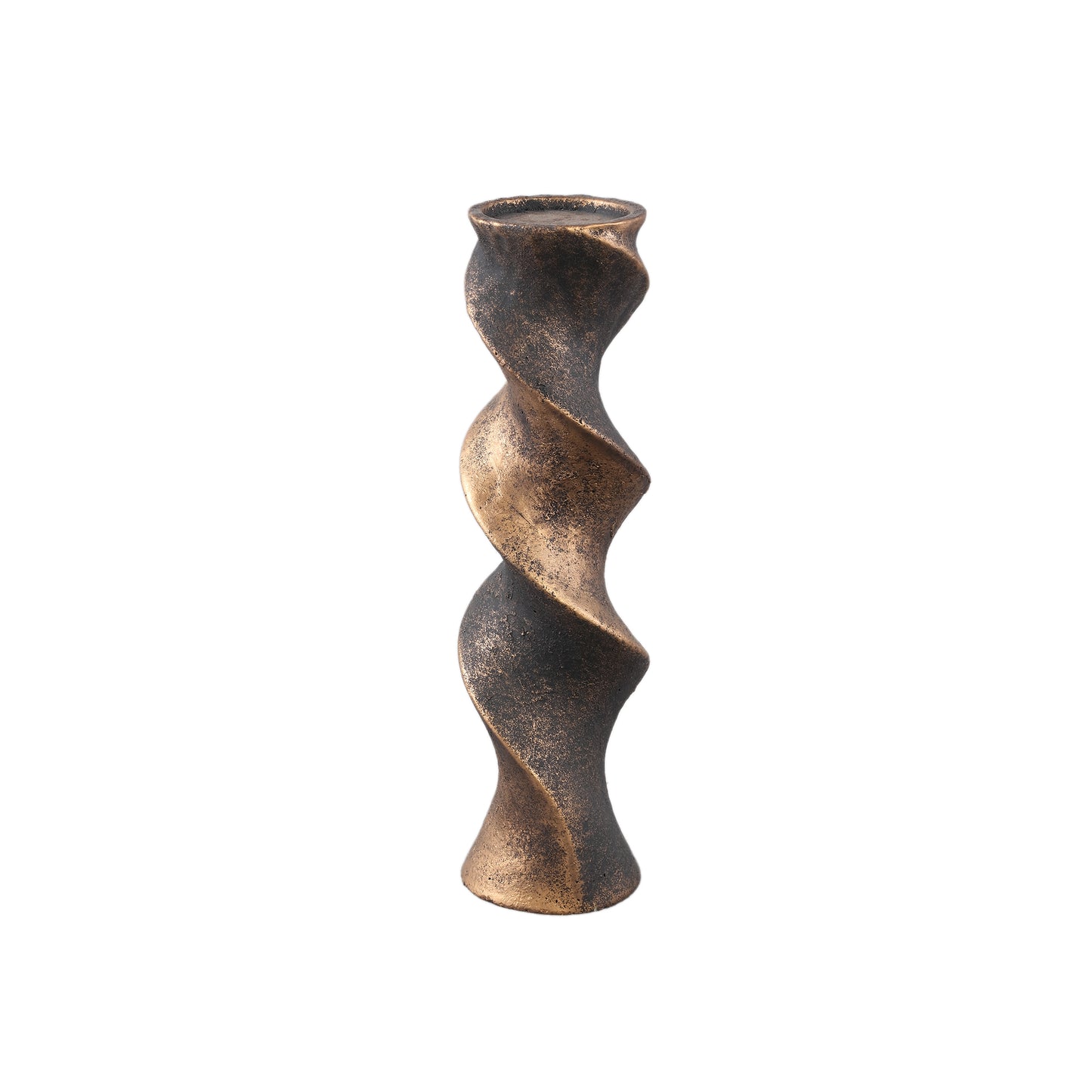 Bryah Zwart En Goud Cement Kandelaar Twist M Set Van 2 - 2 Sets 50x14x14 cm