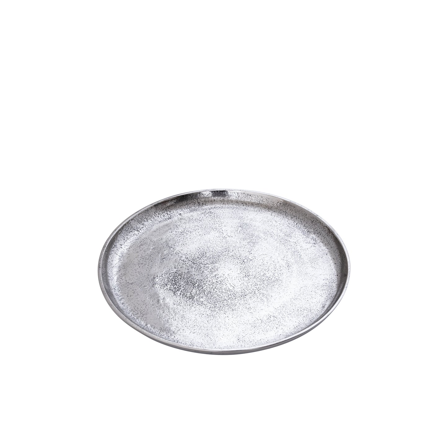 Afta Zilveren Aluminium Schaal Rond Set van 2 - 2 Sets 3x39x39 cm