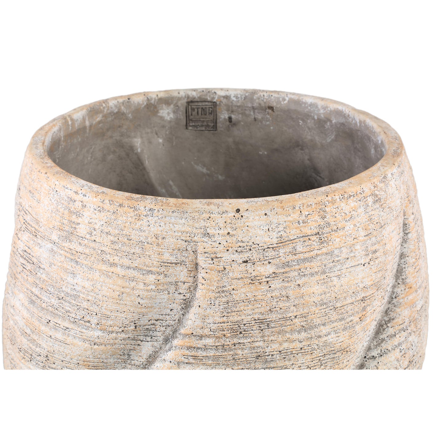 Evanthia Taupe Cement Pot Swirl Rond L 40x40x40 cm