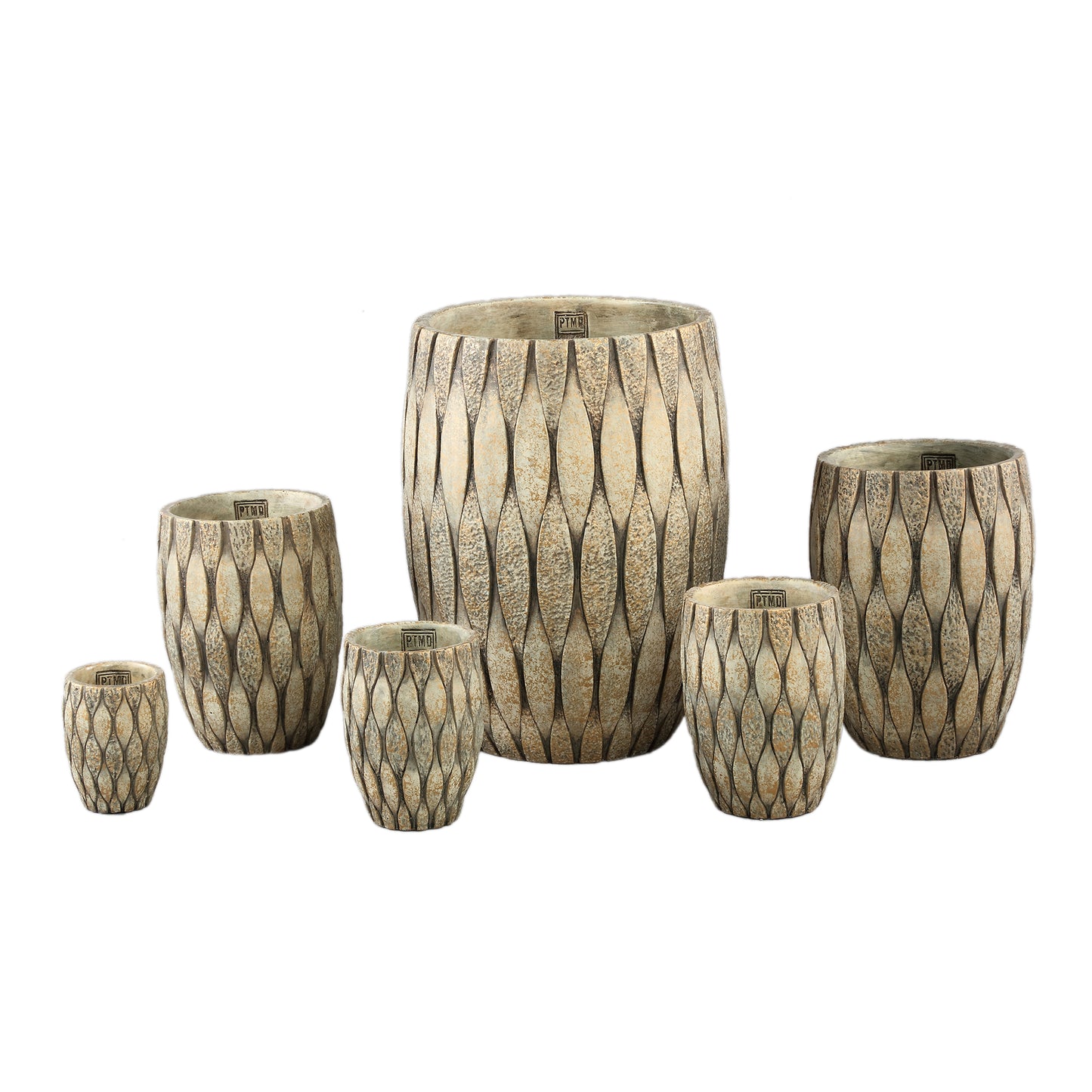 Joedi Taupe Cement Pot Mixed Structure Round Big S