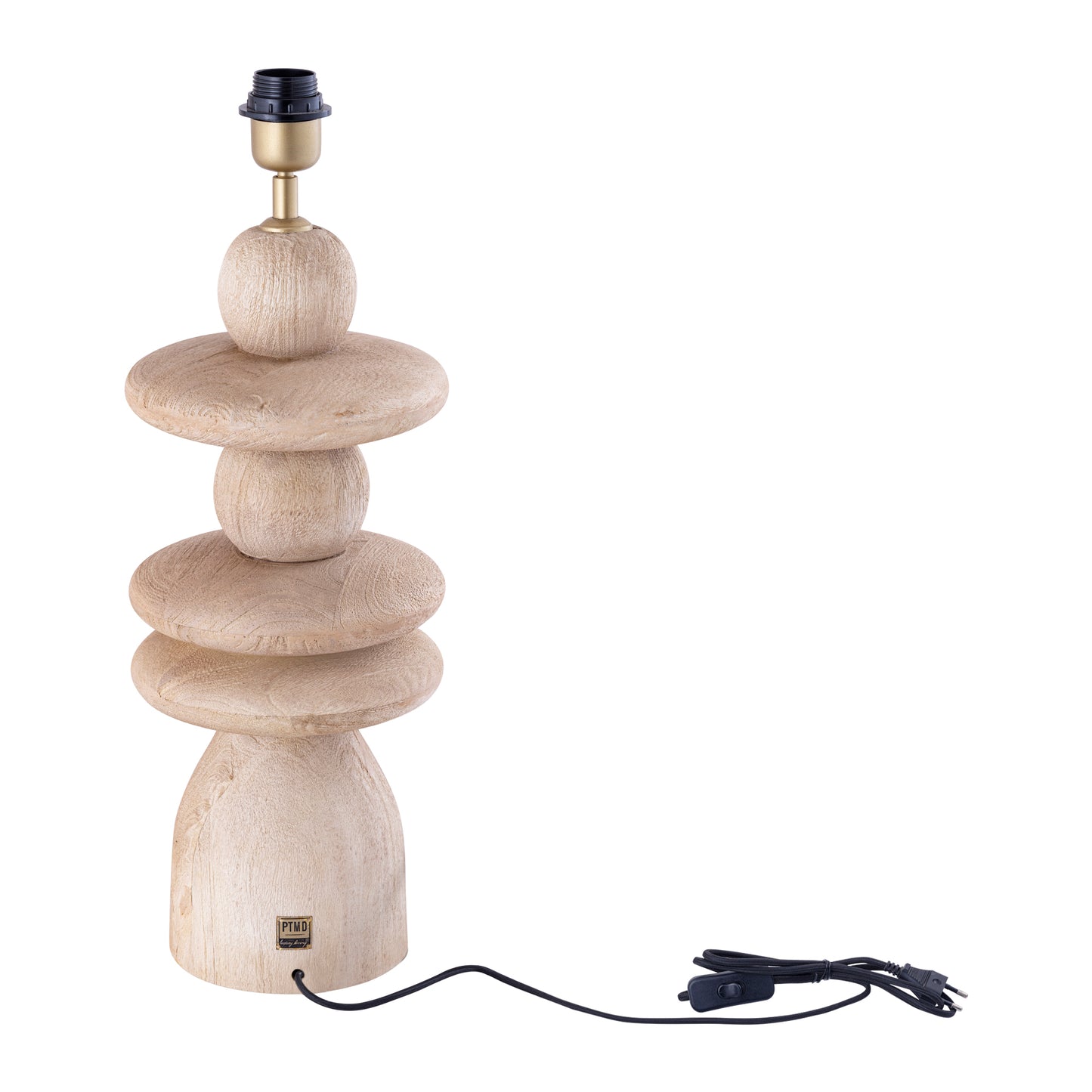Callain Natuurlijke Mangohout Tafellamprvoet Rond 45x20x20 cm