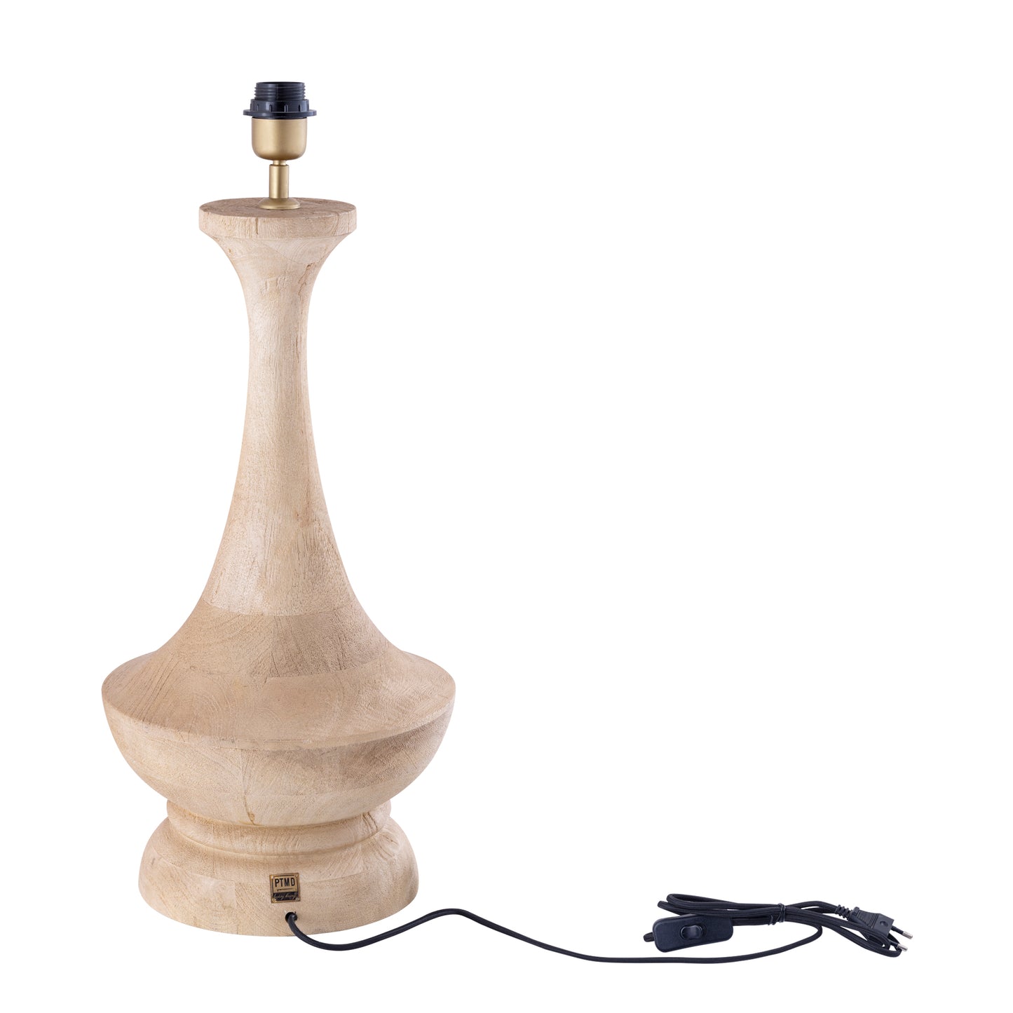 Ahid Natuurlijke Mango Hout Klassieke Tafellamp Rond 55x28x28 cm