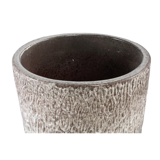 Ayli Bruine Geglazuurde Keramische Pot Hoog Rond 58x45x45 cm