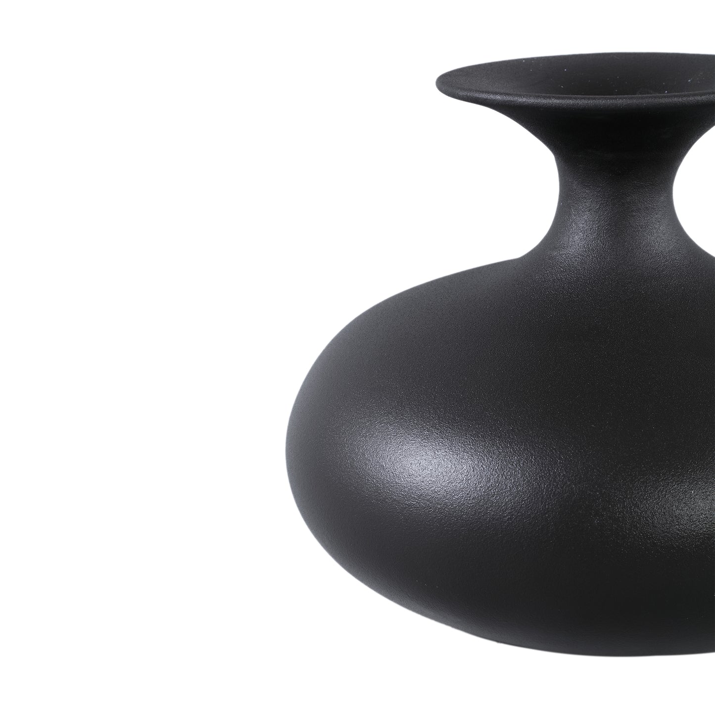 Lyndsay Zwarte Ronde Keramische Pot Set van 4 Stuks - 4 Sets 25x30x30 cm
