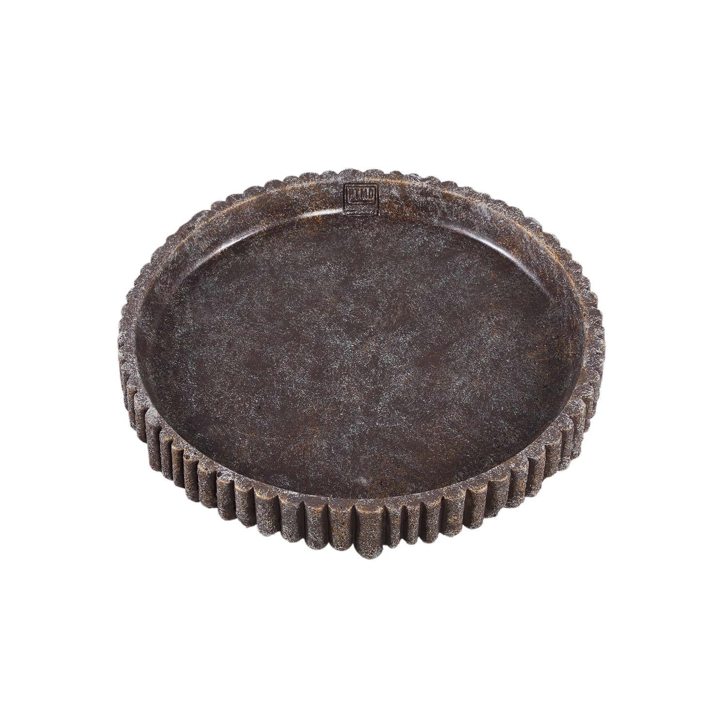 Morganne Bruine Cementschaal Geribd Set van 4 Stuks - 4 Sets 5x35x35 cm