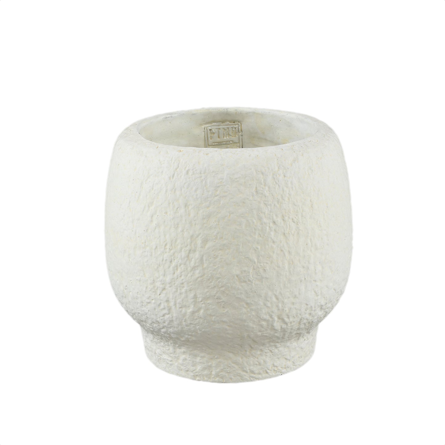Evelynn Witte Ronde Cementpot Op Voet L Set van 6 - 6 Sets 18x19x19 cm