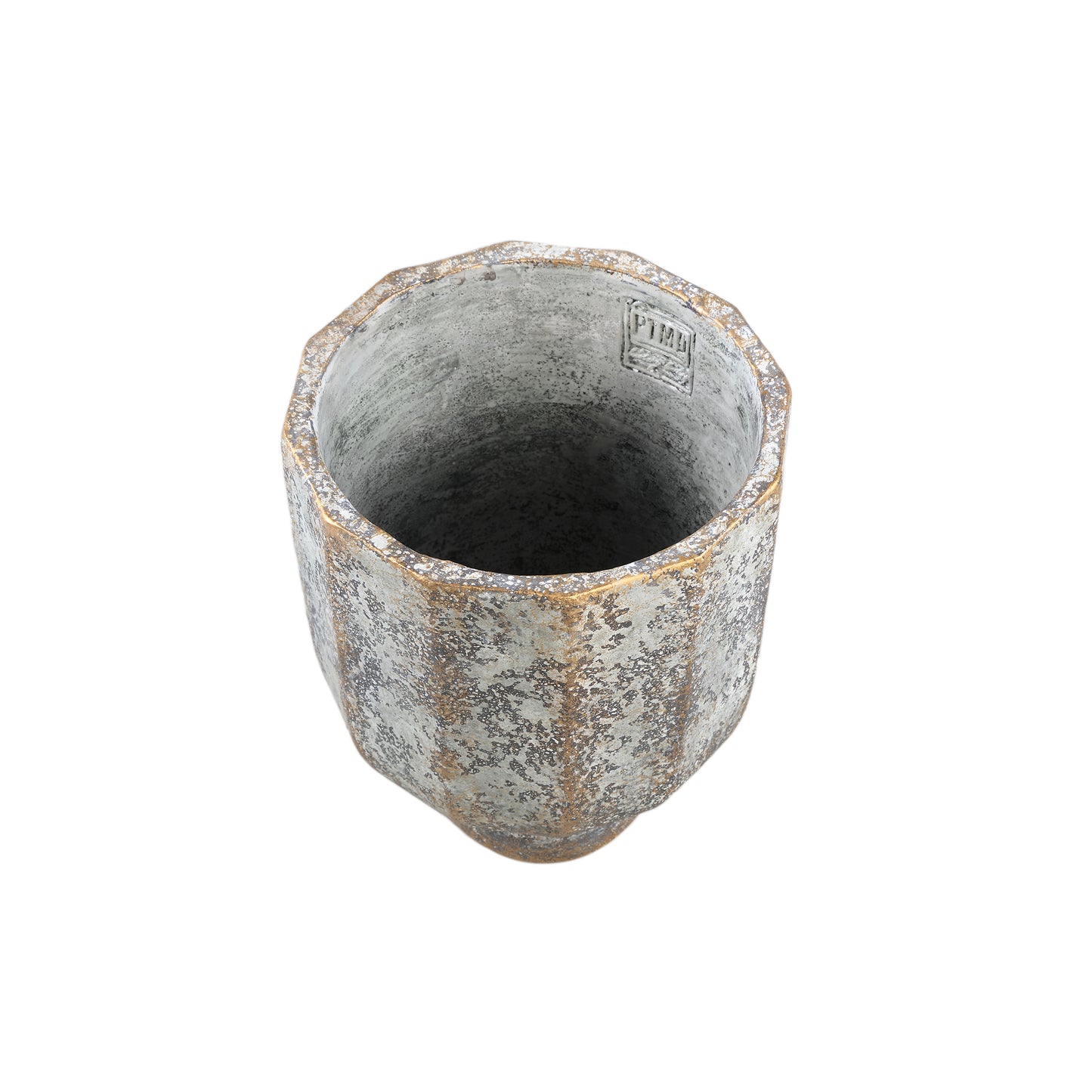 Akil Grijze Ronde Cementpot Ruwe Afwerking L - Set van 6 18x18x18 cm