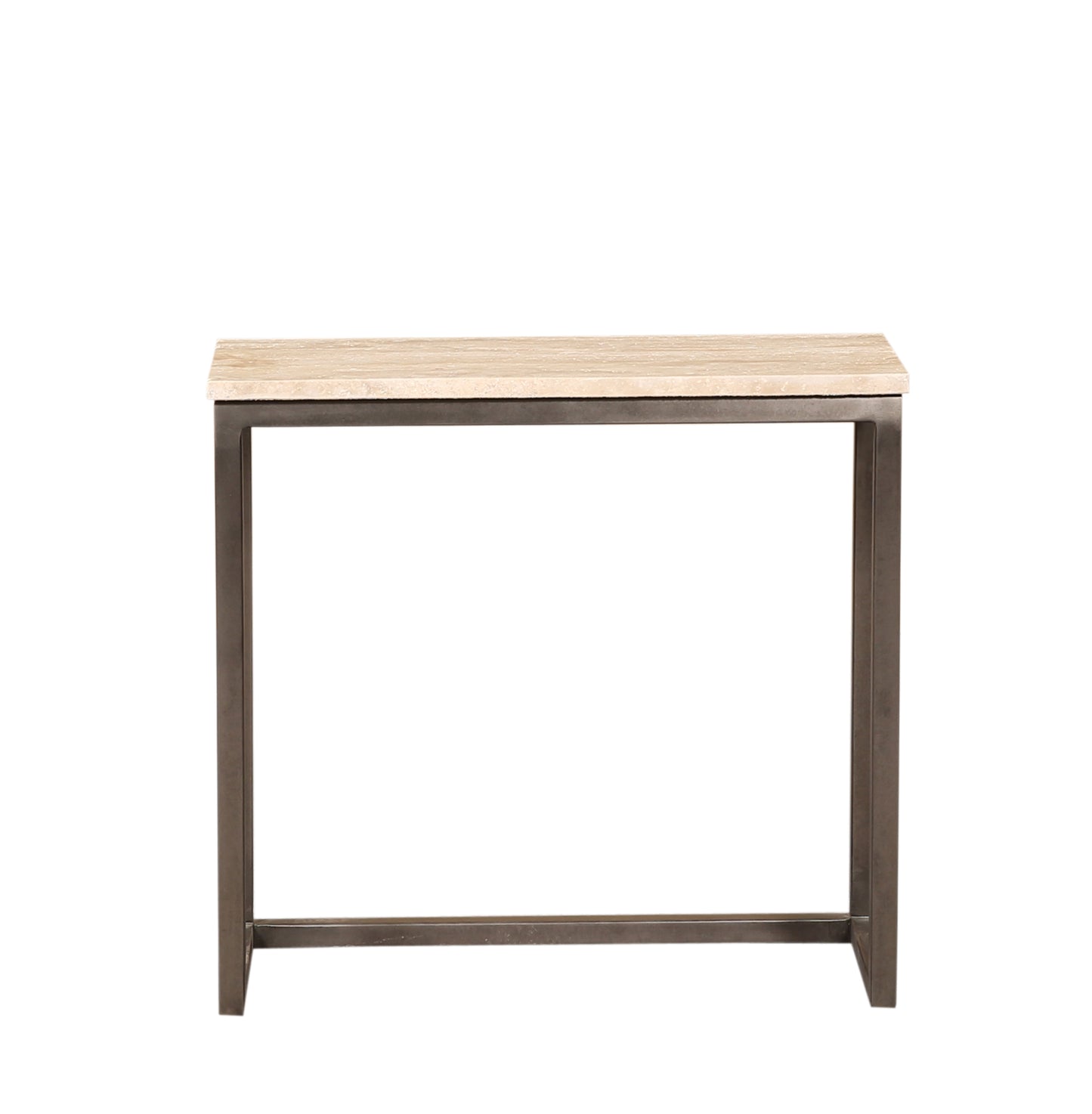 Zoah Zwarte Travertijn Rechthoekige Sidetable 65x70x29 cm
