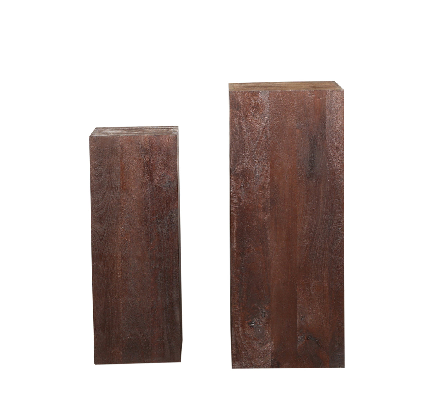 Kyro Bruine Gezoet Mangowood Zuil Set van 2 90x35x35 cm