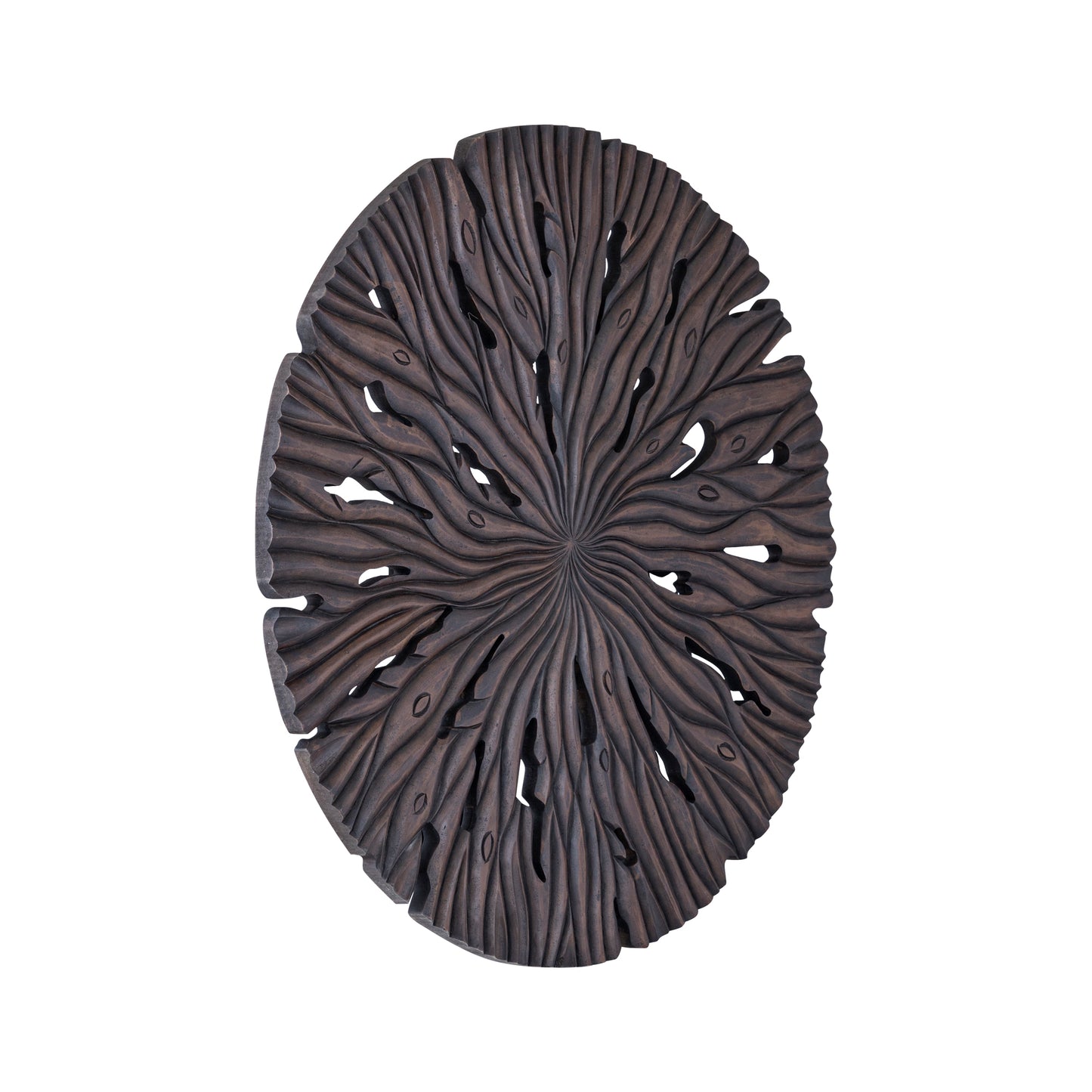 Bonte Bruin MDF Wandpaneel Golvend Gesneden Rond S 90x90x2.5 cm