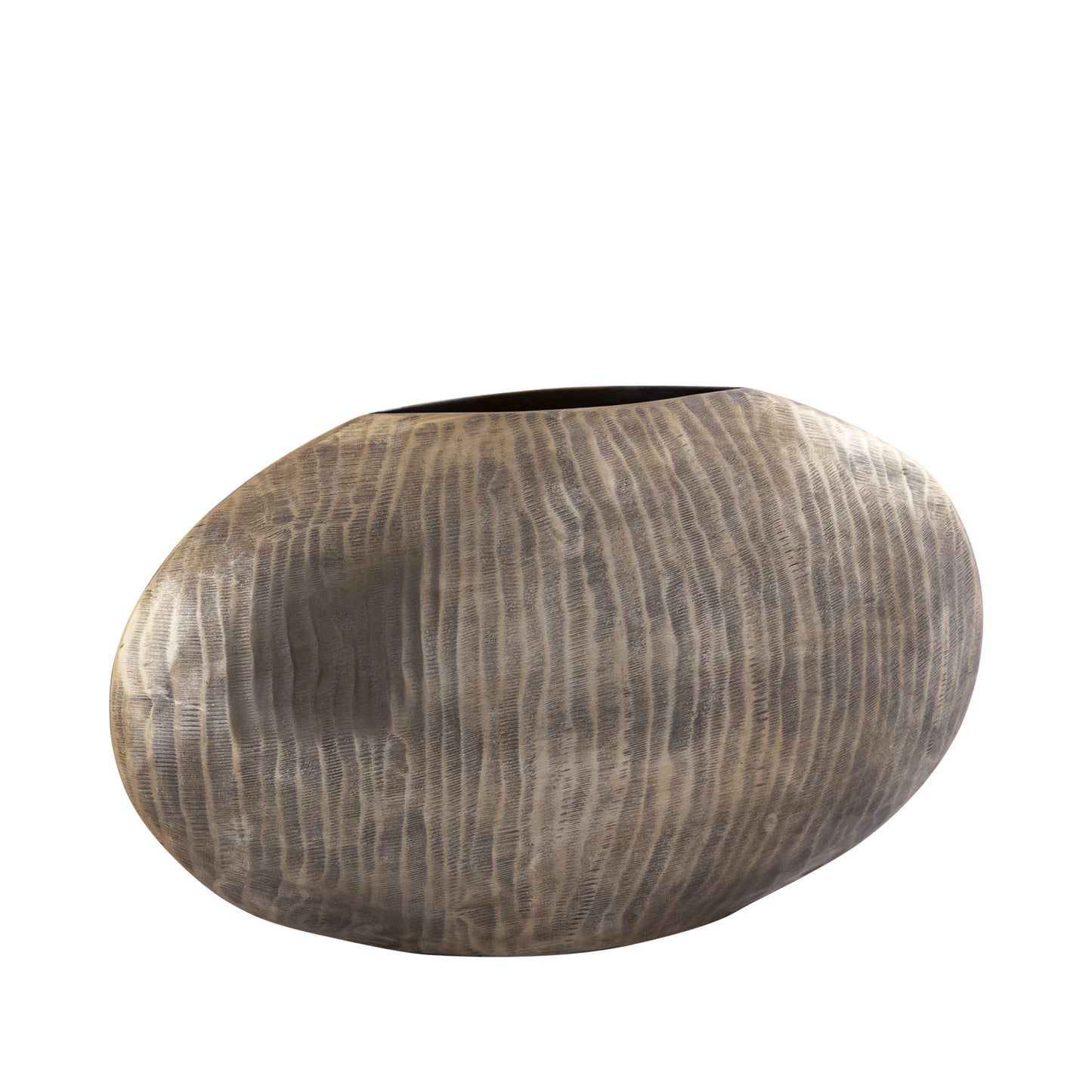 Jowad Antieke Goud Aluminium Pot Ovaal Laag L 32x52x15.5 cm