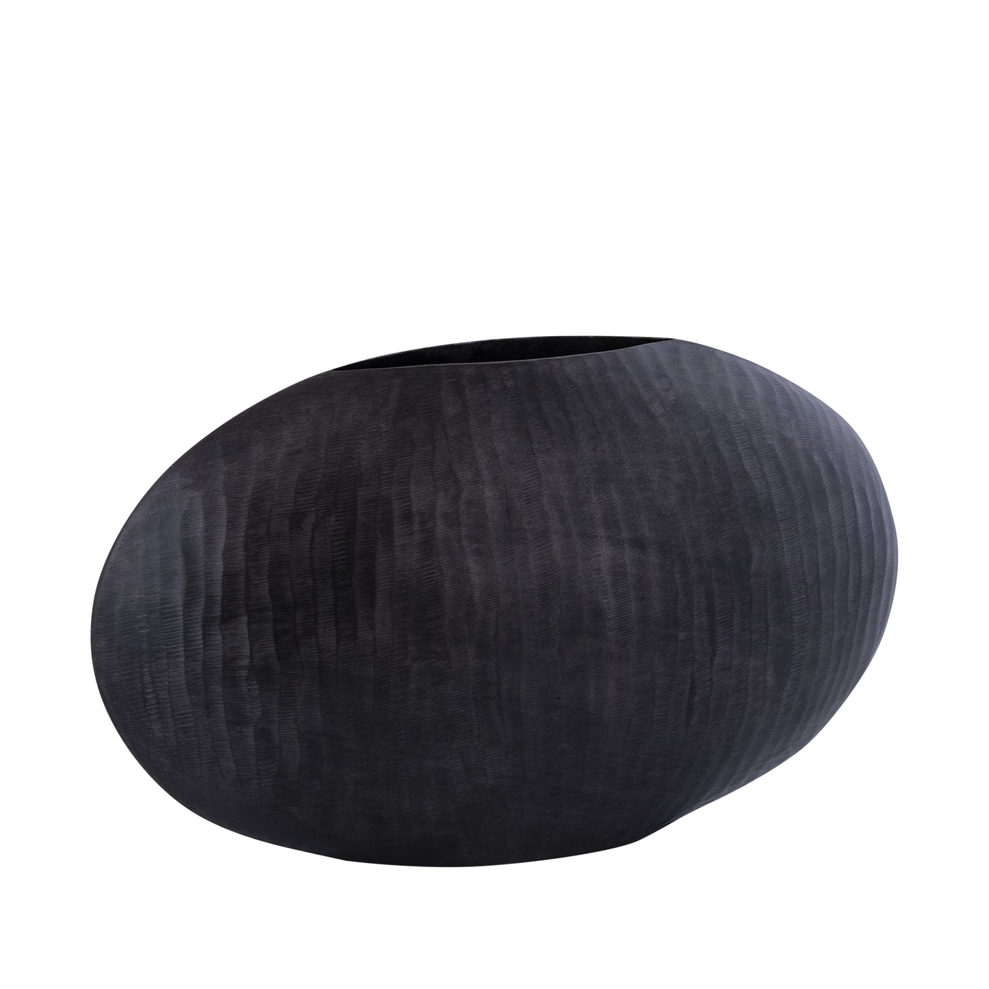 Jowad Grafiet Aluminium Pot Geribd Laag Ovaal L 32x52x15.5 cm