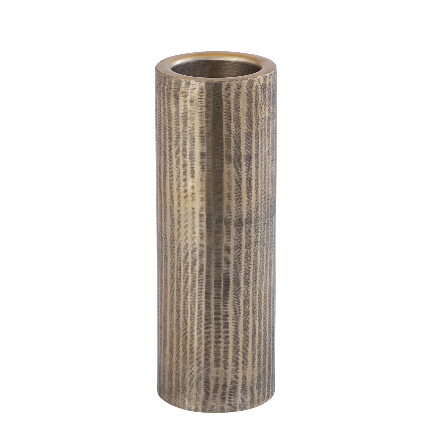 Jowad Antieke Goud Aluminium Kandelaar Geribbed Set van 2 Stuks - 2 Sets 37x13x13 cm
