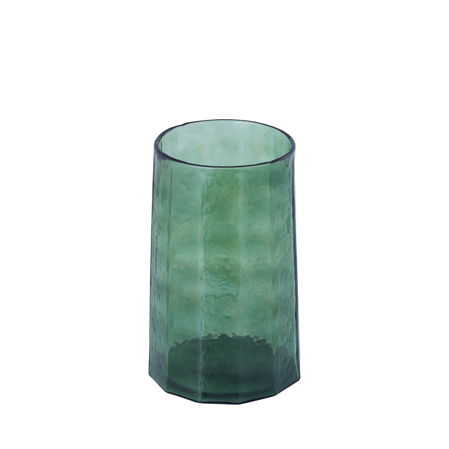 Pernella Groen Geribbed Glas Windlicht Set van 2 - 2 Sets 27.5x17.5x17.5 cm