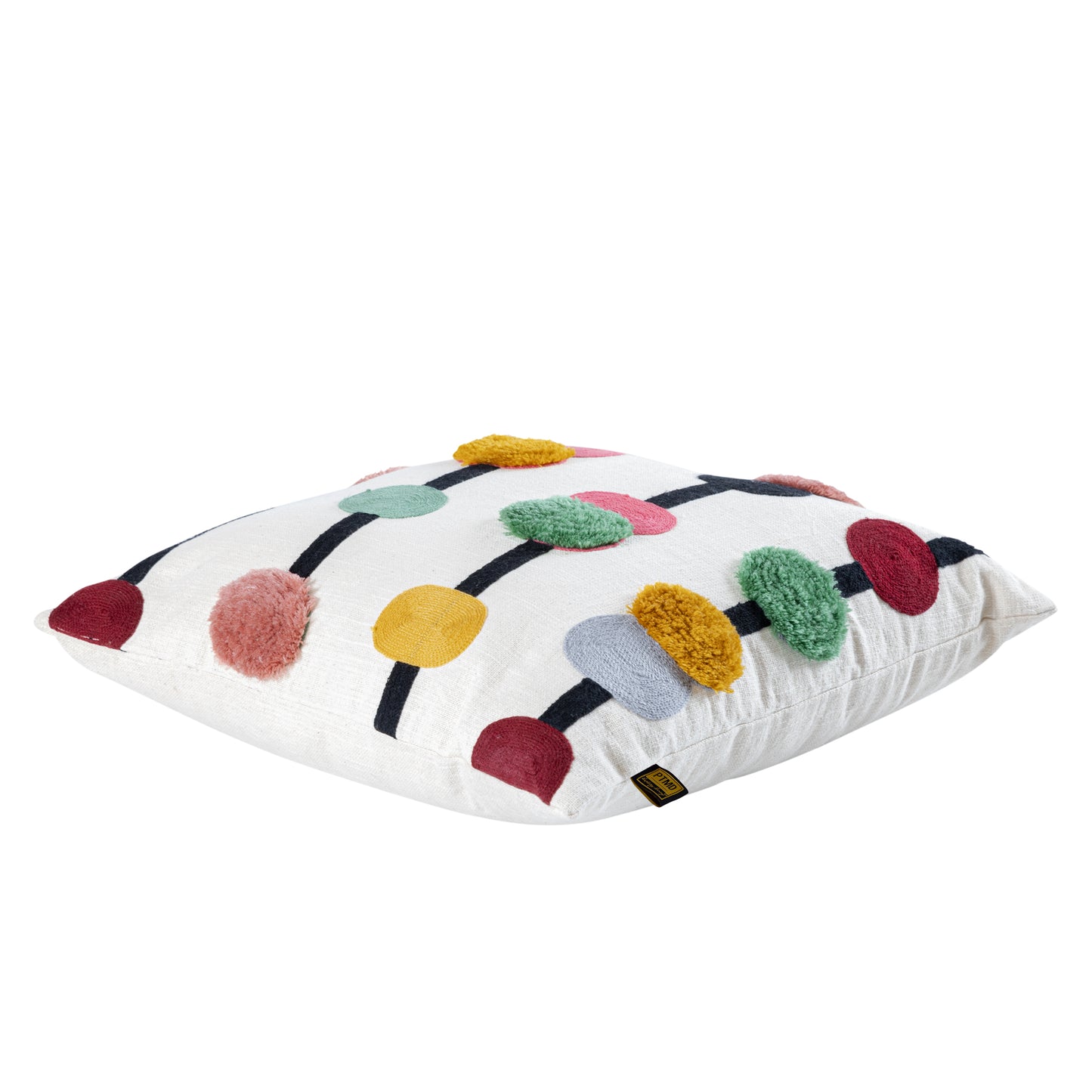 Prinay Roze Vierkant Kussen Met Borduurwerk En Stippen - Set Van 2 - 2 Sets 45x45x4 cm