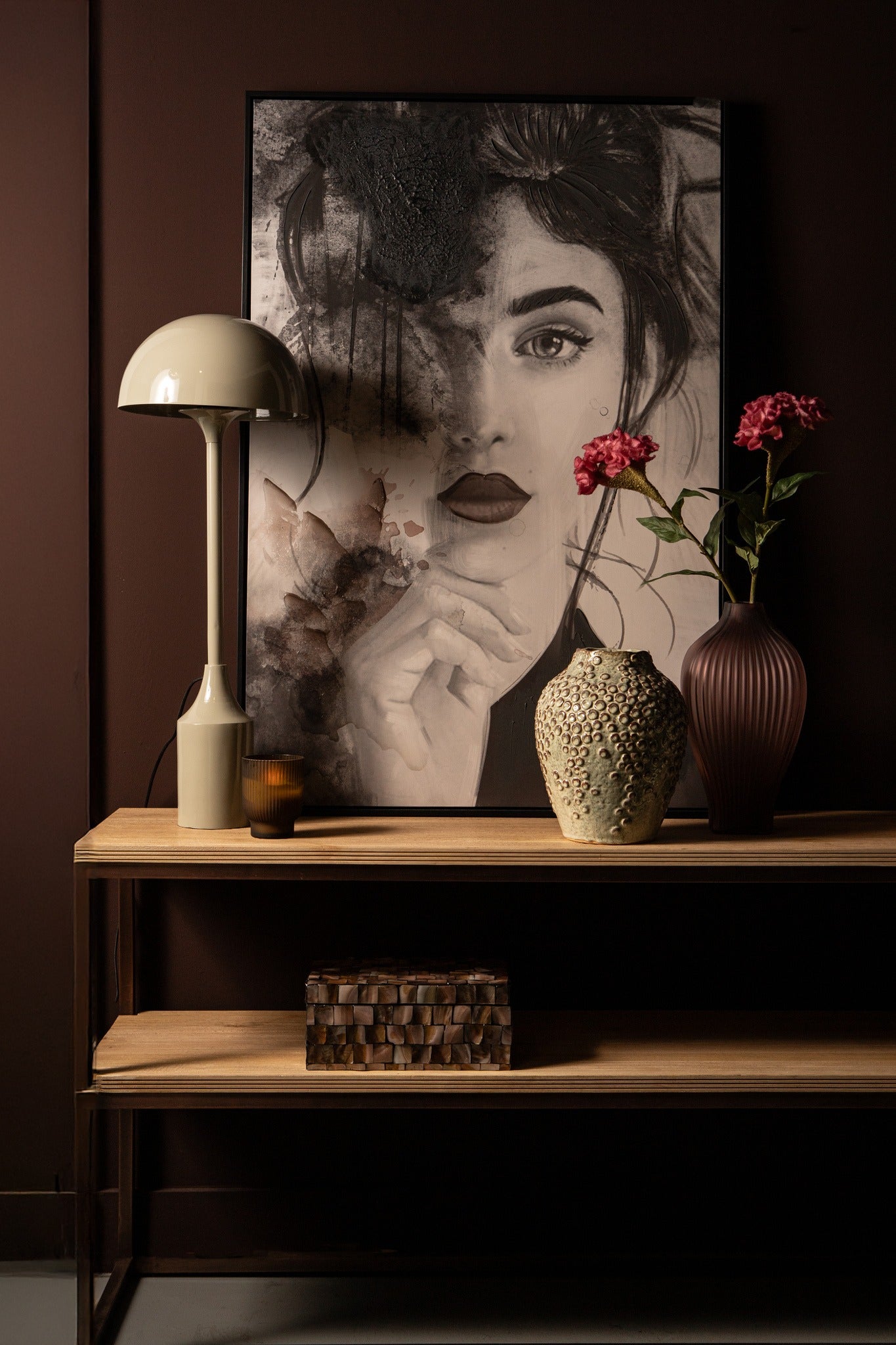 Tanaiya Cream Round Iron Table Lamp Round Cap