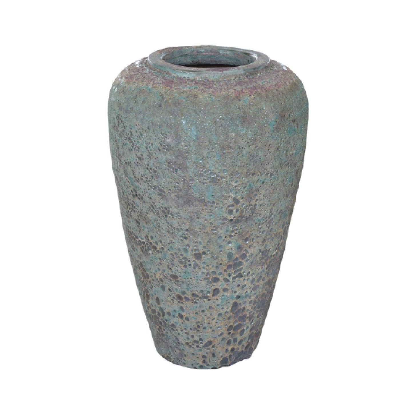 Jossilyn Groene Ronde Keramische Pot Ruw Afgewerkt Hoog 95x58x58 cm