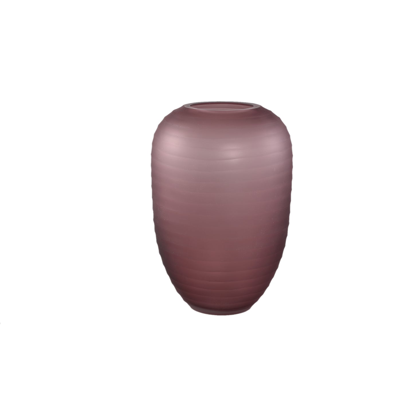 Nadah Roze Ronde Geribde Glazen Vaas Hoog S 30x18x21 cm