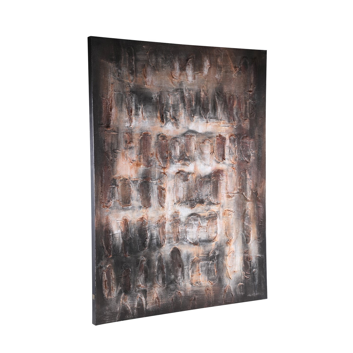 Xihan Bruin Canvas Schilderd Wandpaneel Ruw Donker 120x90x3.5 cm