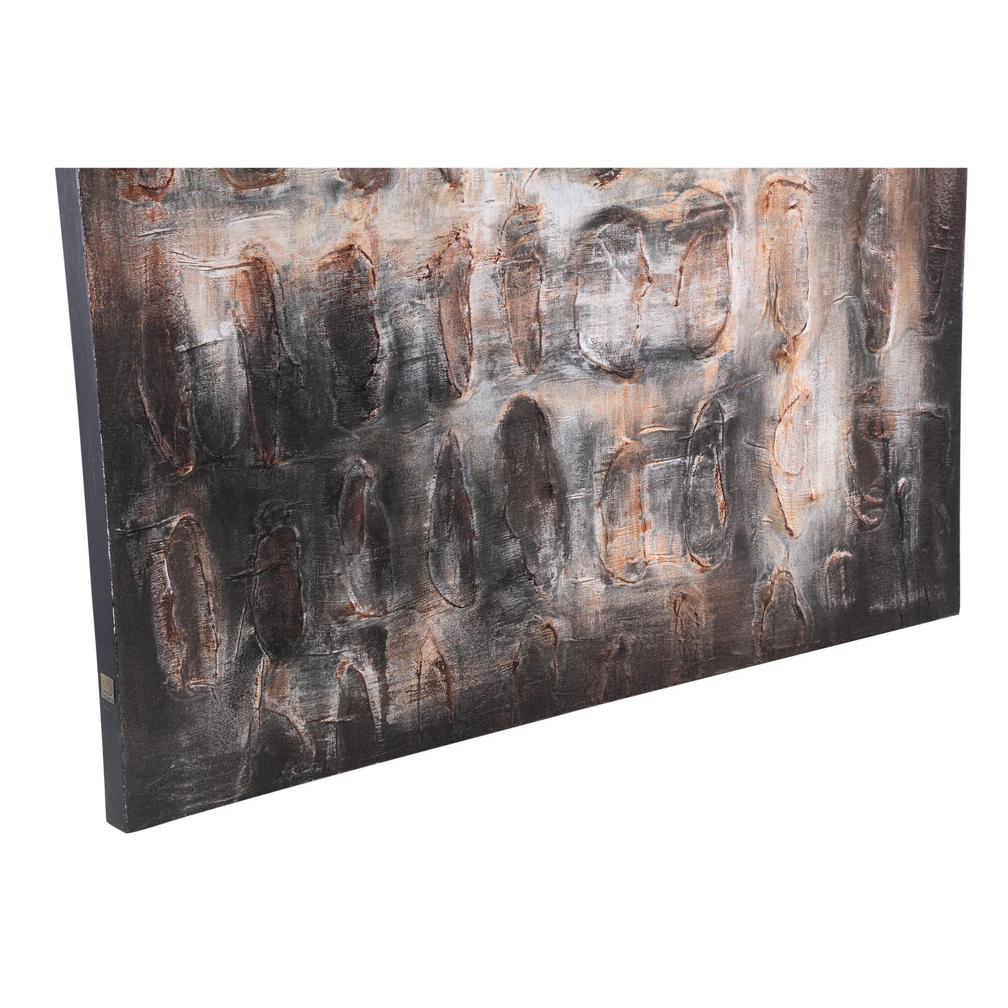 Xihan Bruin Canvas Schilderd Wandpaneel Ruw Donker 120x90x3.5 cm
