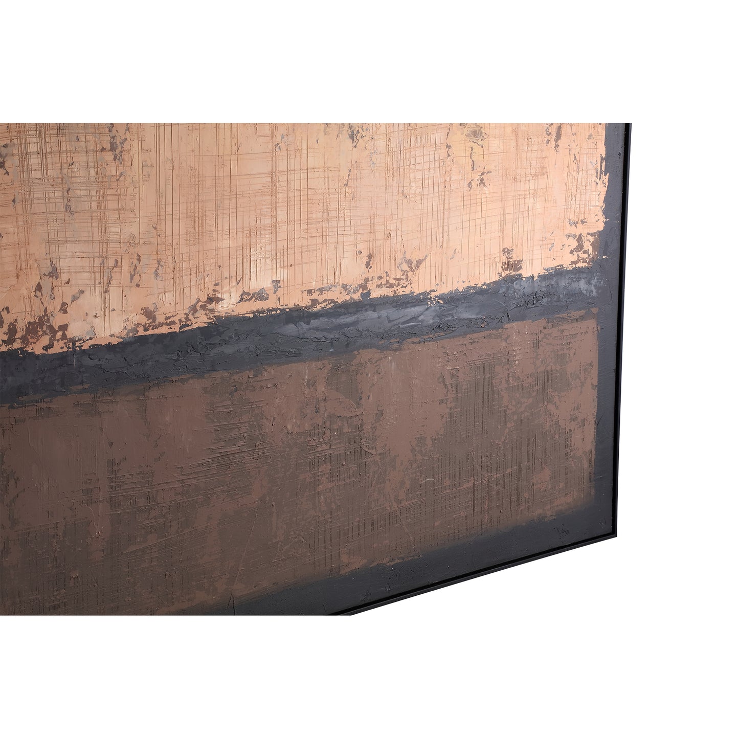 Asante Bruin Canvas Beschilderd Wandpaneel Vierkant Frame 122.5x122.5x5 cm