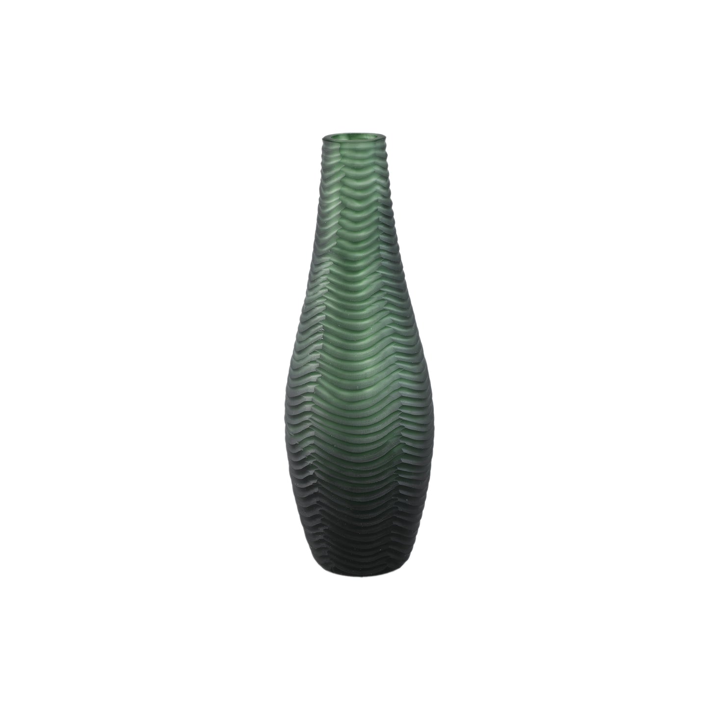 Elichi Groen Ronde Glazen Vaas Set van 2 Stuks - 2 Sets 40x13.5x13.5 cm
