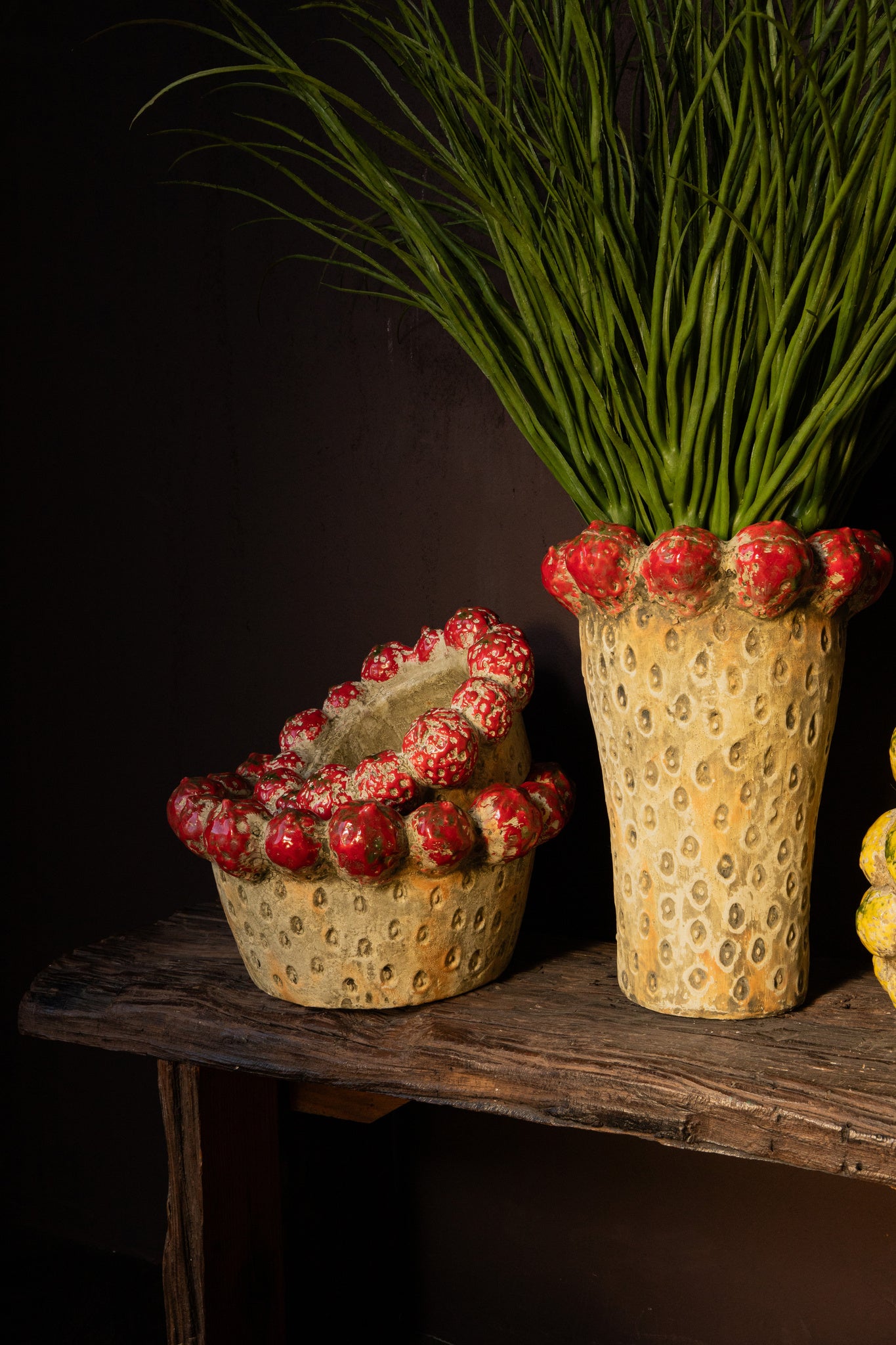 Fruitsy Red Round Terra Pot Strawberries High M