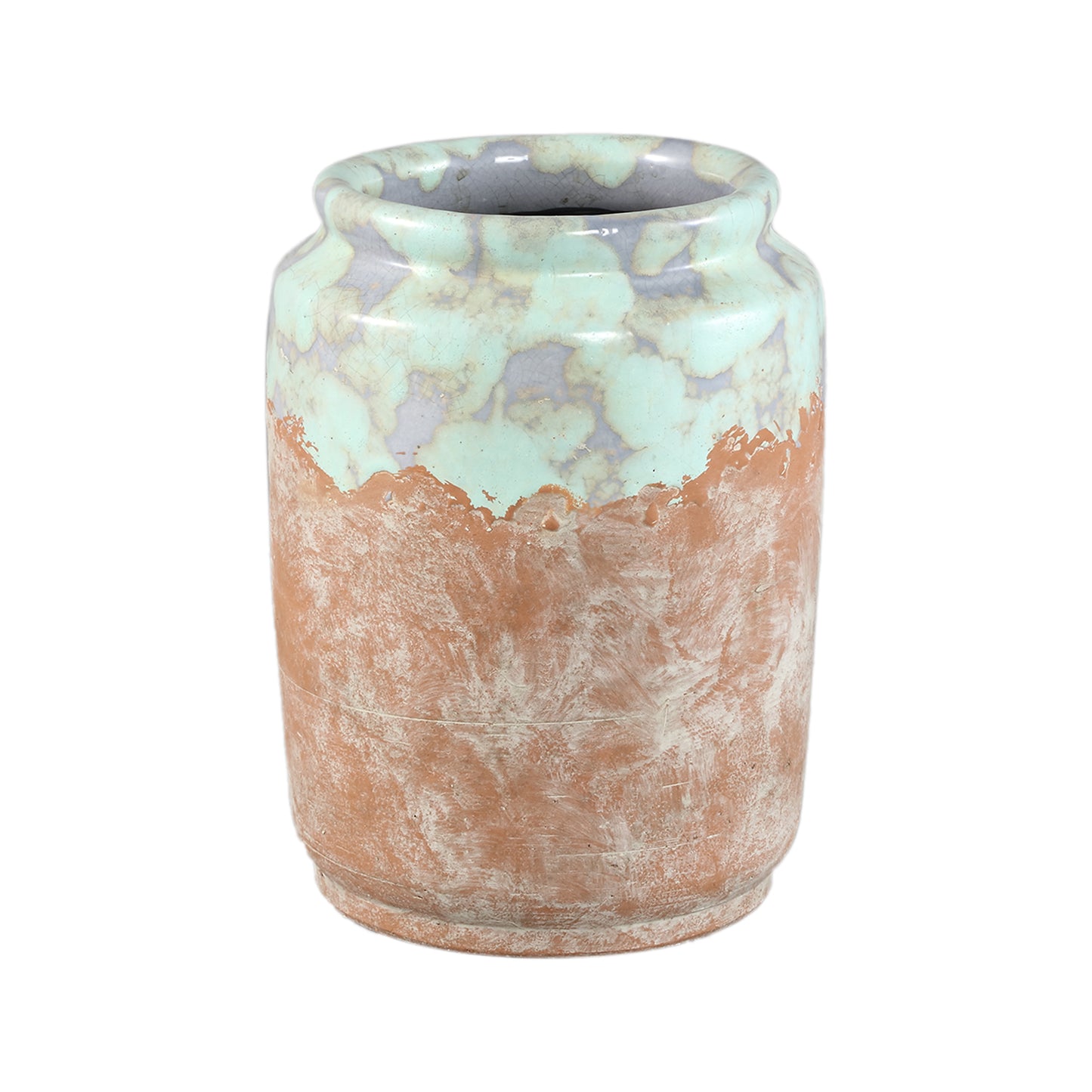 Breffni Blauwe Ronde Pot Set van 4 Stuks met Glazen Bovenkant M - 4 Sets 25.5x20x20 cm
