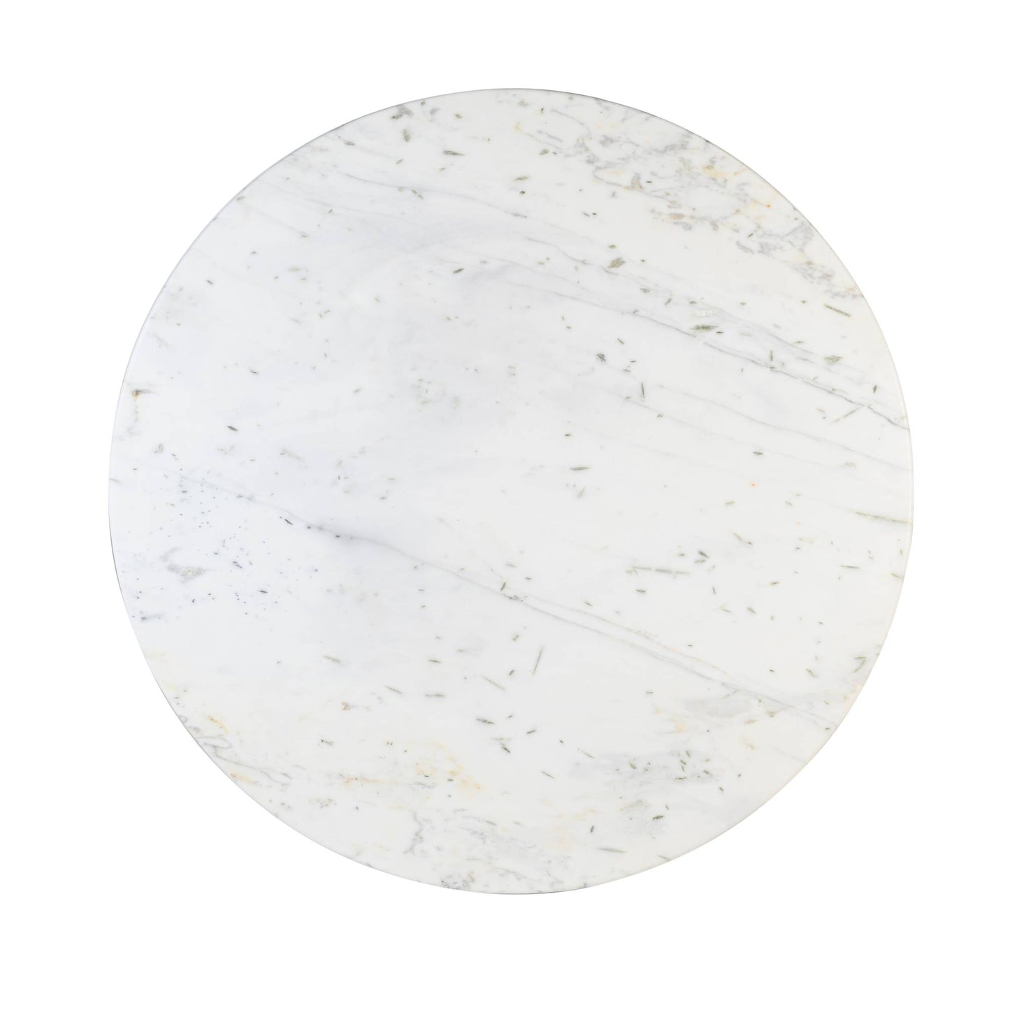 Neelim Wit Marmeren Eettafel Geribd Onderstel Rond 76x122x122 cm