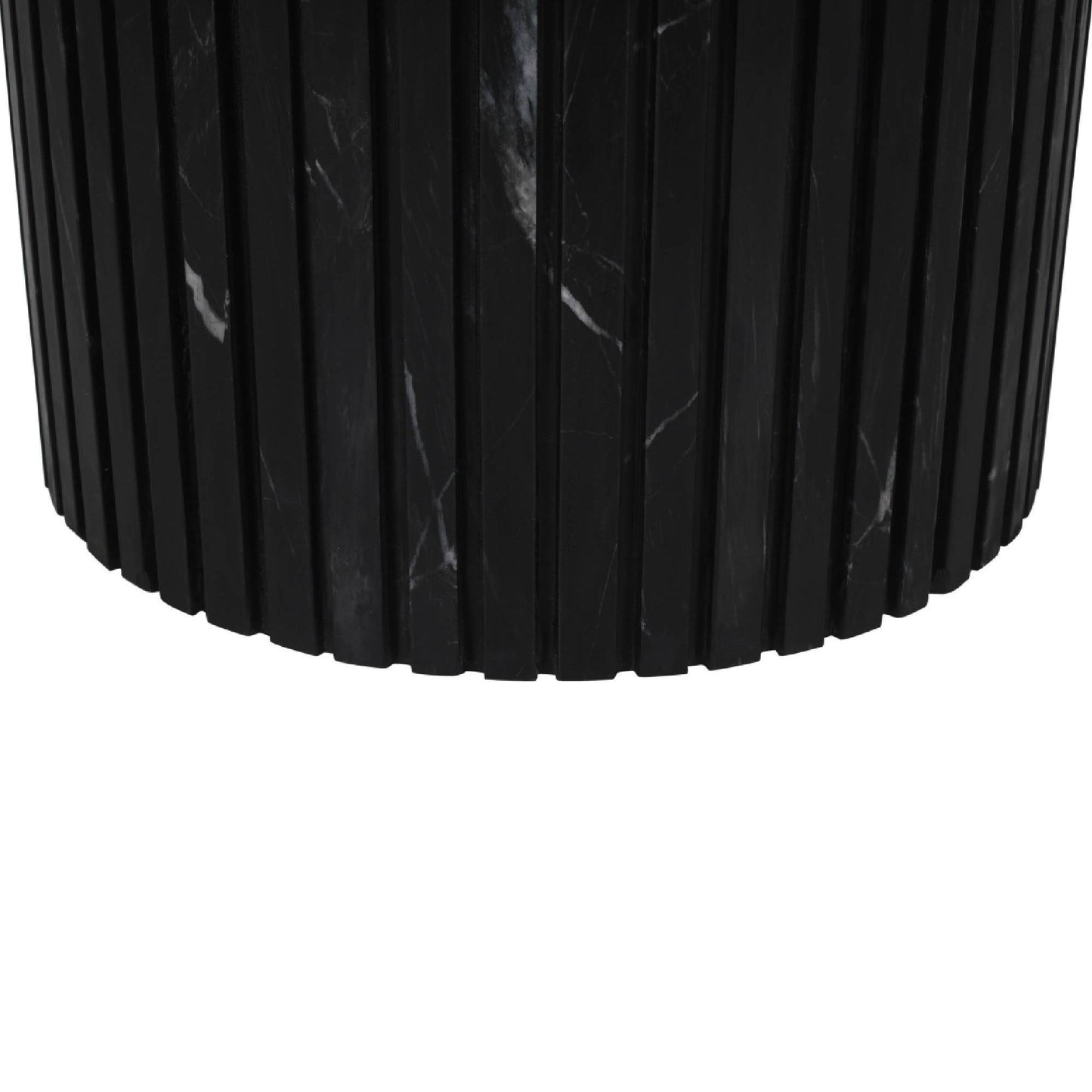 Neelim Zwarte Marmeren Salontafel Geribbelde Voet Rond 41x91x91 cm