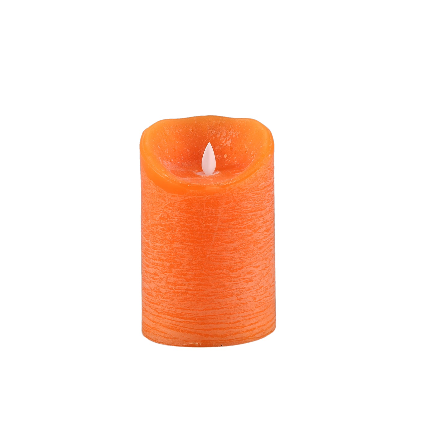 LED-Kaars Rustiek Oranje met Bewegende Vlam Set van 8 Stuks - 8 Sets 15x10x10 cm