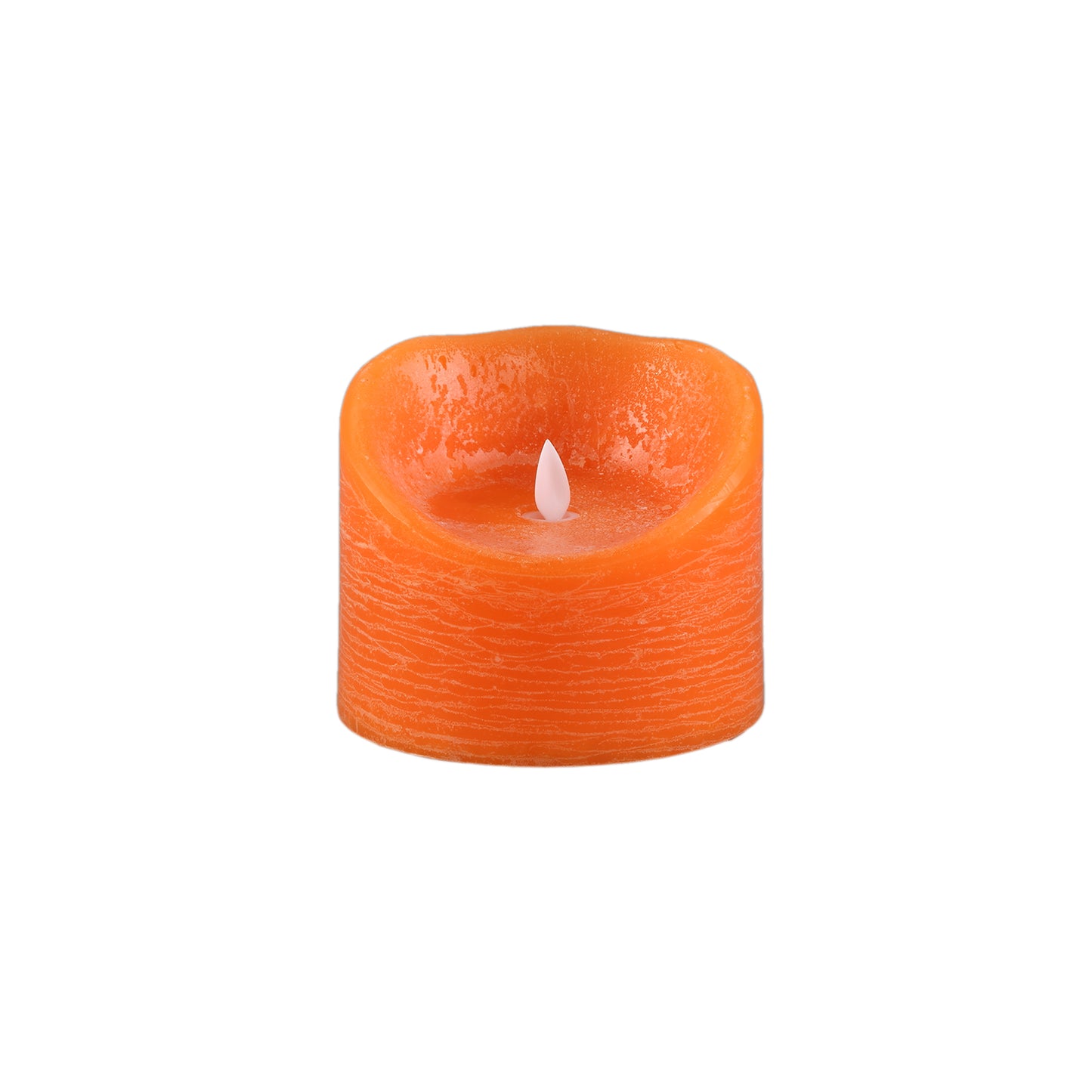 LED Licht Kaars Rustiek Oranje Bewegende Vlam XL Set van 8 Stuks - 8 Sets 10x12.5x12.5 cm